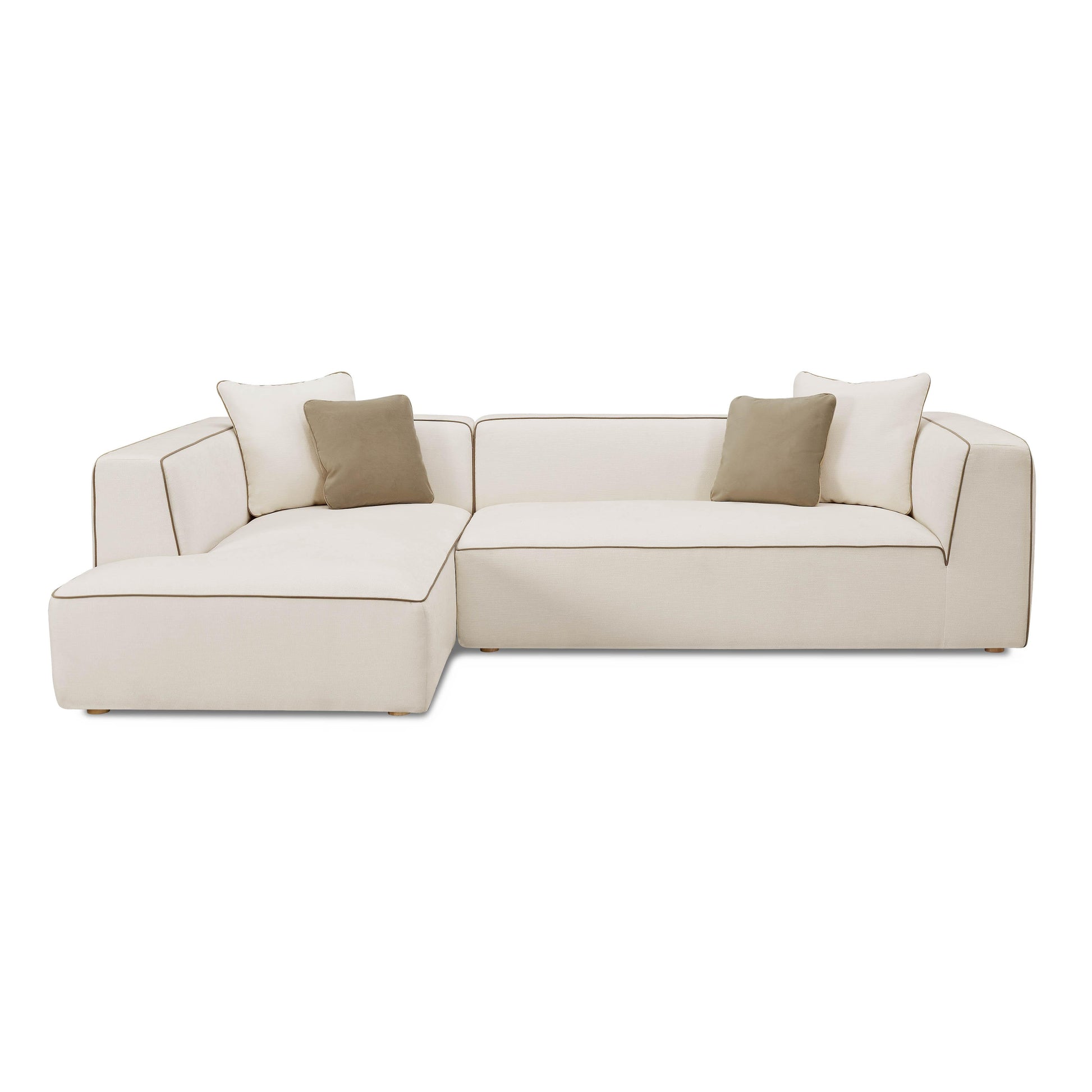 Tristine 2 Piece Cream Linen L Shaped Sectional by TOV L69253 Sec