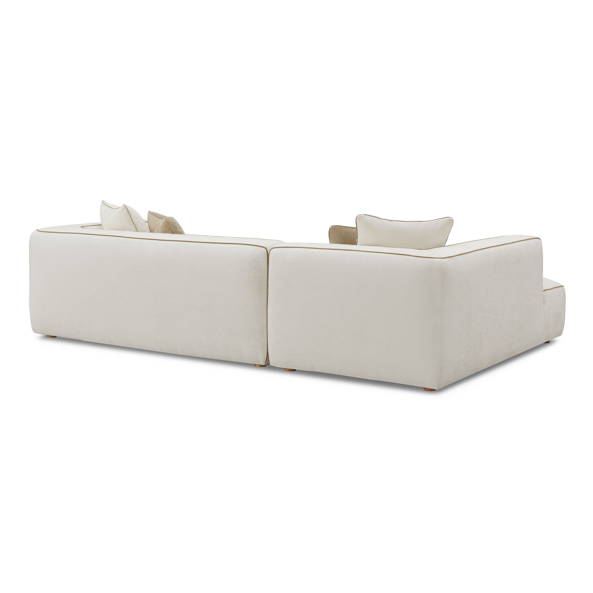 Tristine 2 Piece Cream Linen L Shaped Sectional by TOV L69253 Sec
