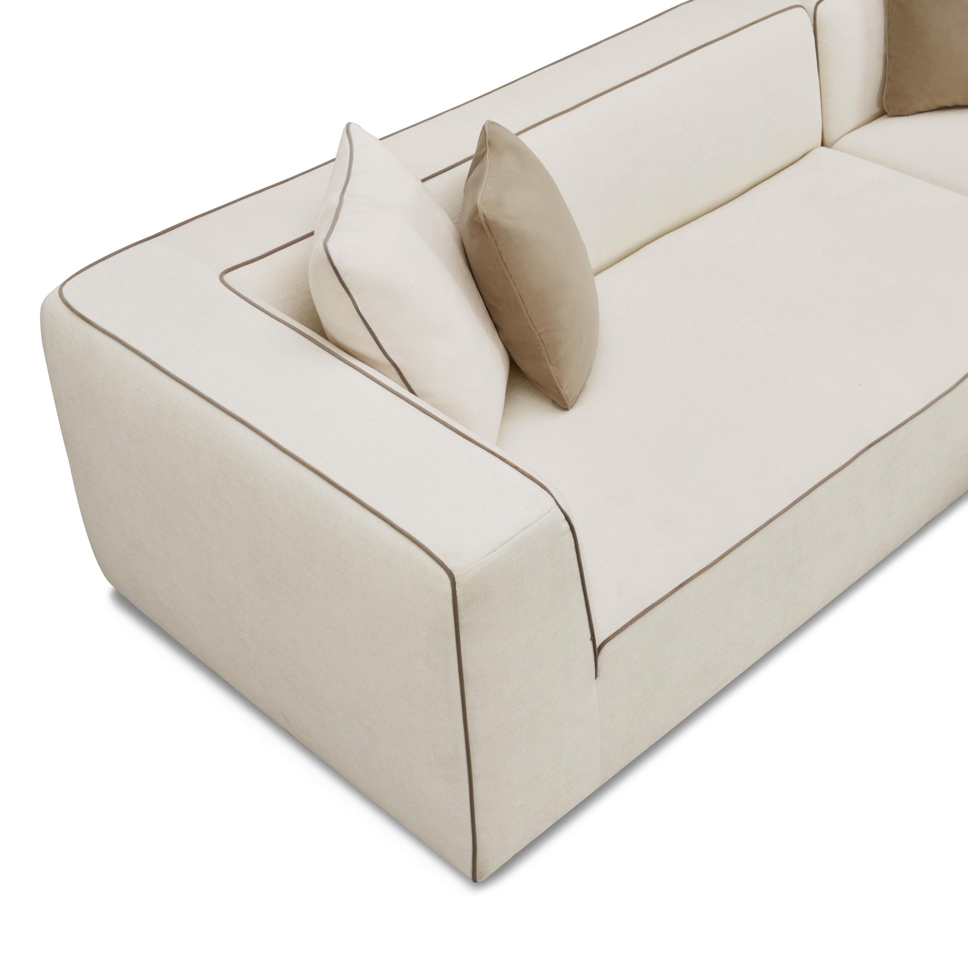 Tristine 2 Piece Cream Linen L Shaped Sectional by TOV L69253 Sec