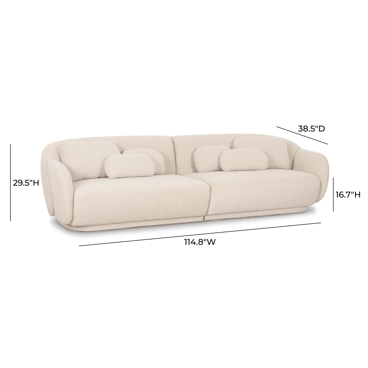 Misty 115 Cream Boucle Modular Sofa by TOV L69280