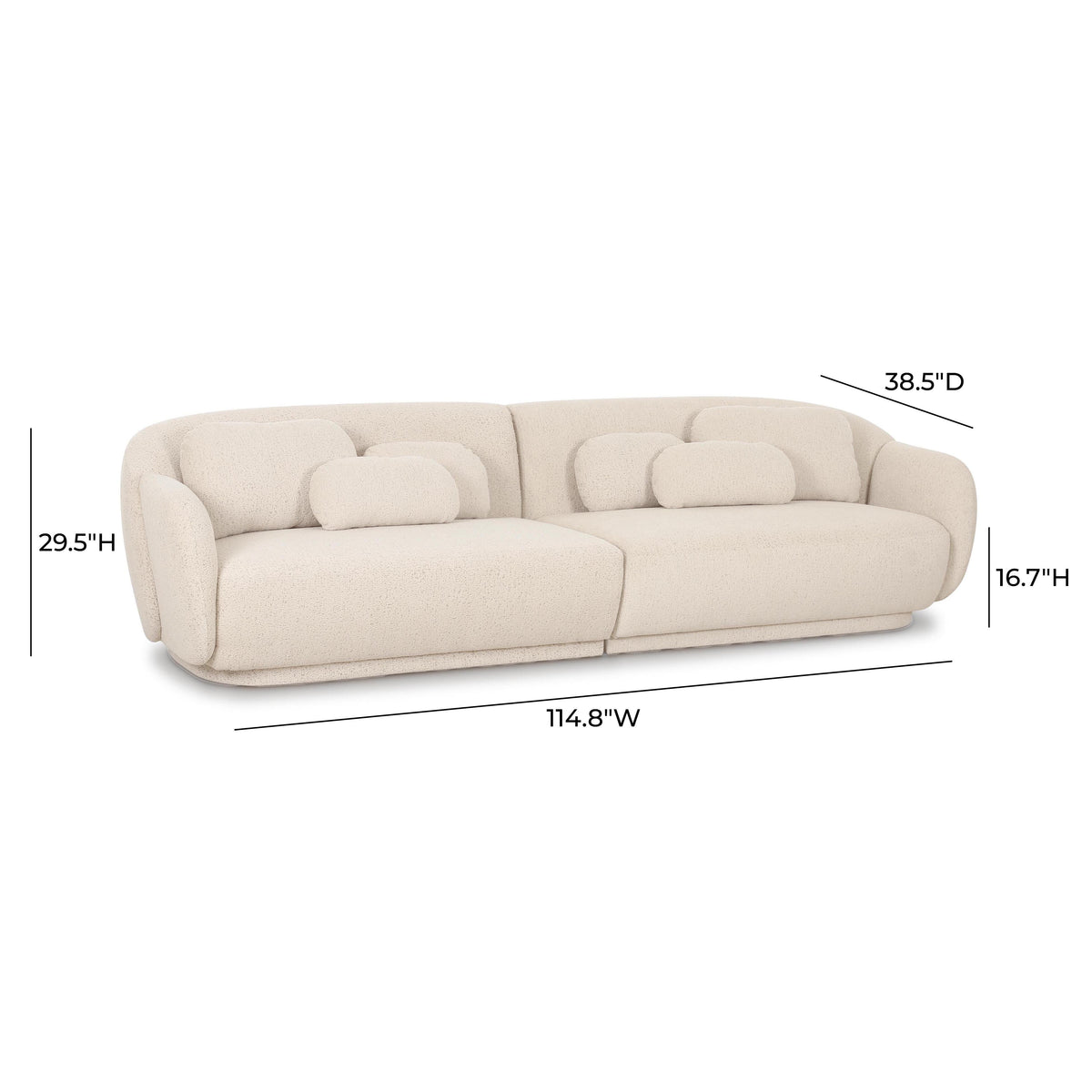 Misty 115" Cream Performance Boucle Modular Sofa by TOV Furniture – photo 6 of 6