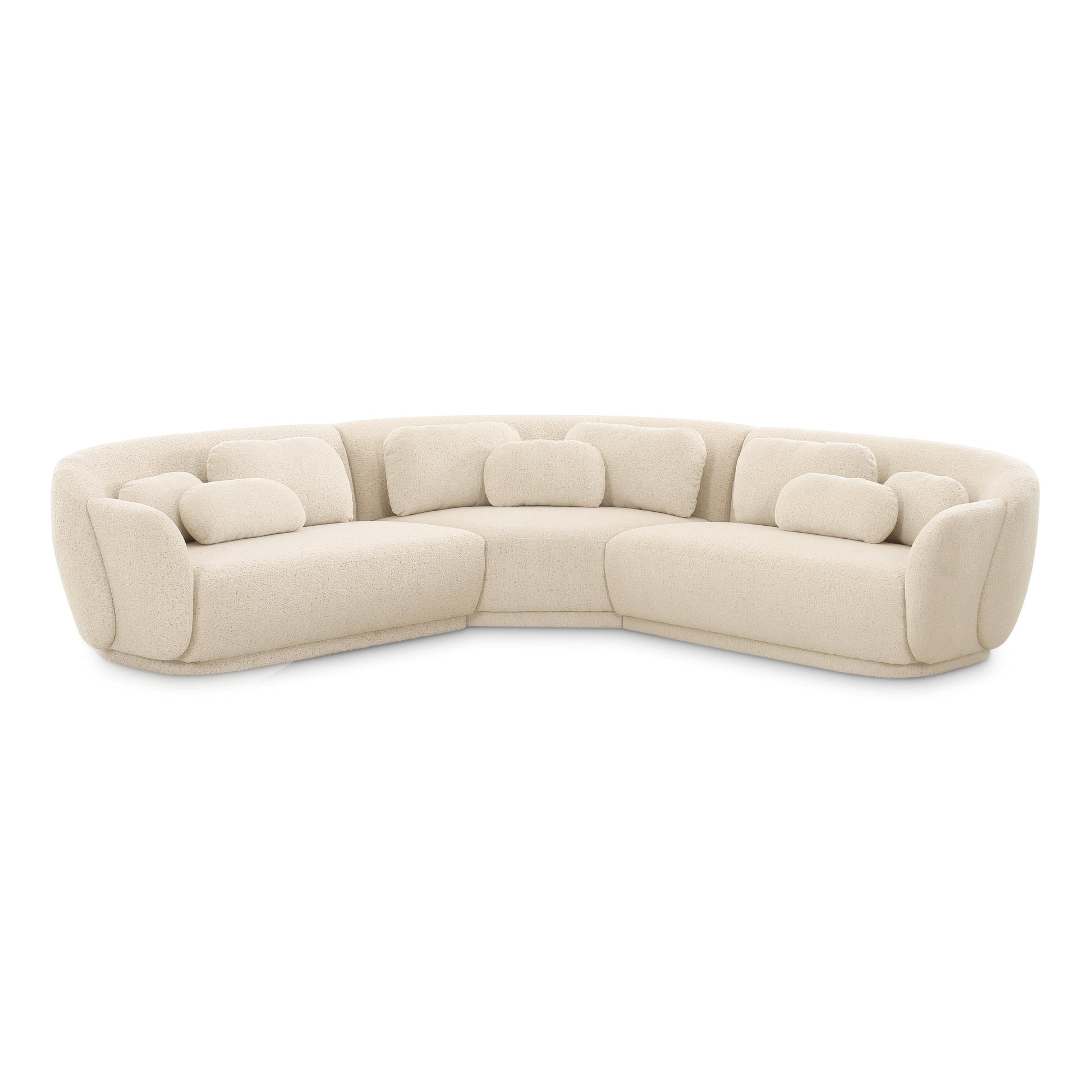 Misty 3 Piece Cream Boucle Modular L Sectional by TOV L69281