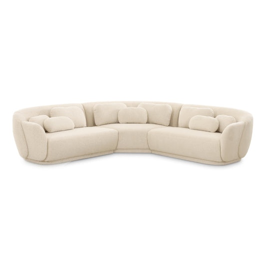 Misty 3 Piece Cream Boucle Modular L Sectional by TOV L69281
