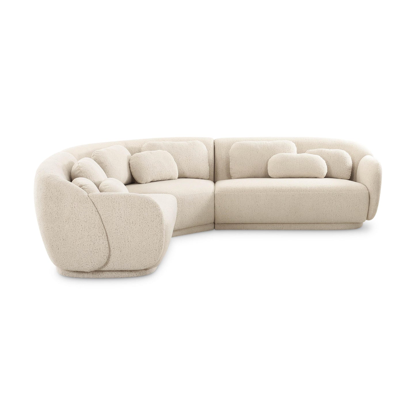 Misty 3 Piece Cream Boucle Modular L Sectional by TOV L69281