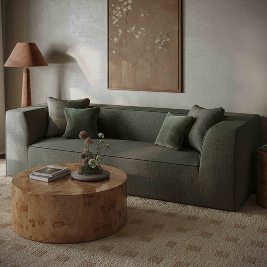 Fig 36" Natural Burl Drum Round Coffee Table by TOV Furniture – photo 2 of 9