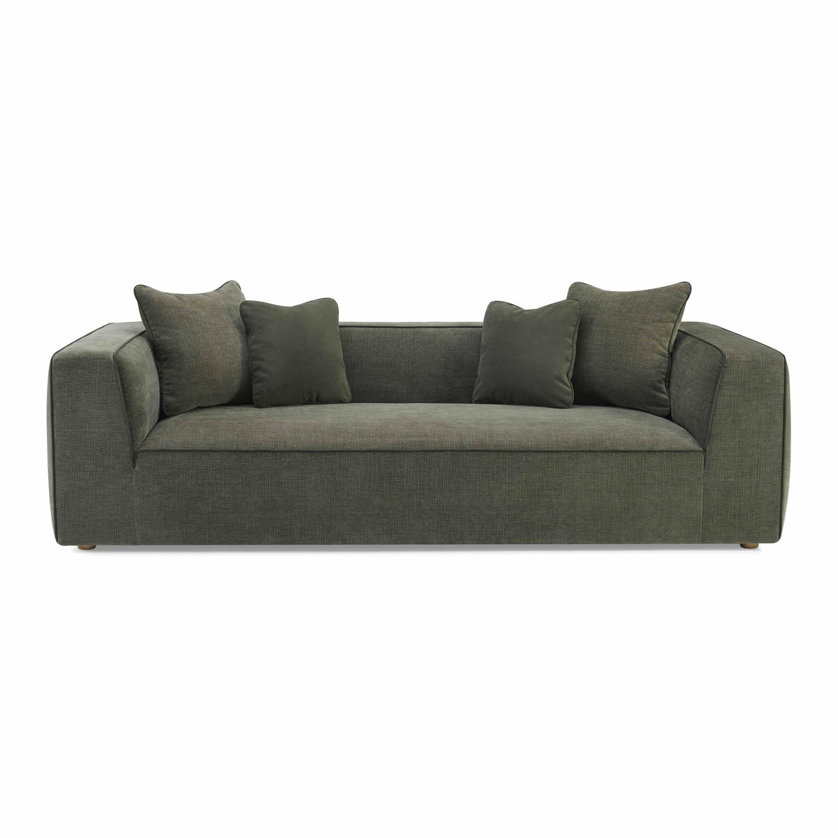 Tristine 96" Olive Green Upcycled Performance Basketweave Sofa by TOV Furniture – photo 1 of 6