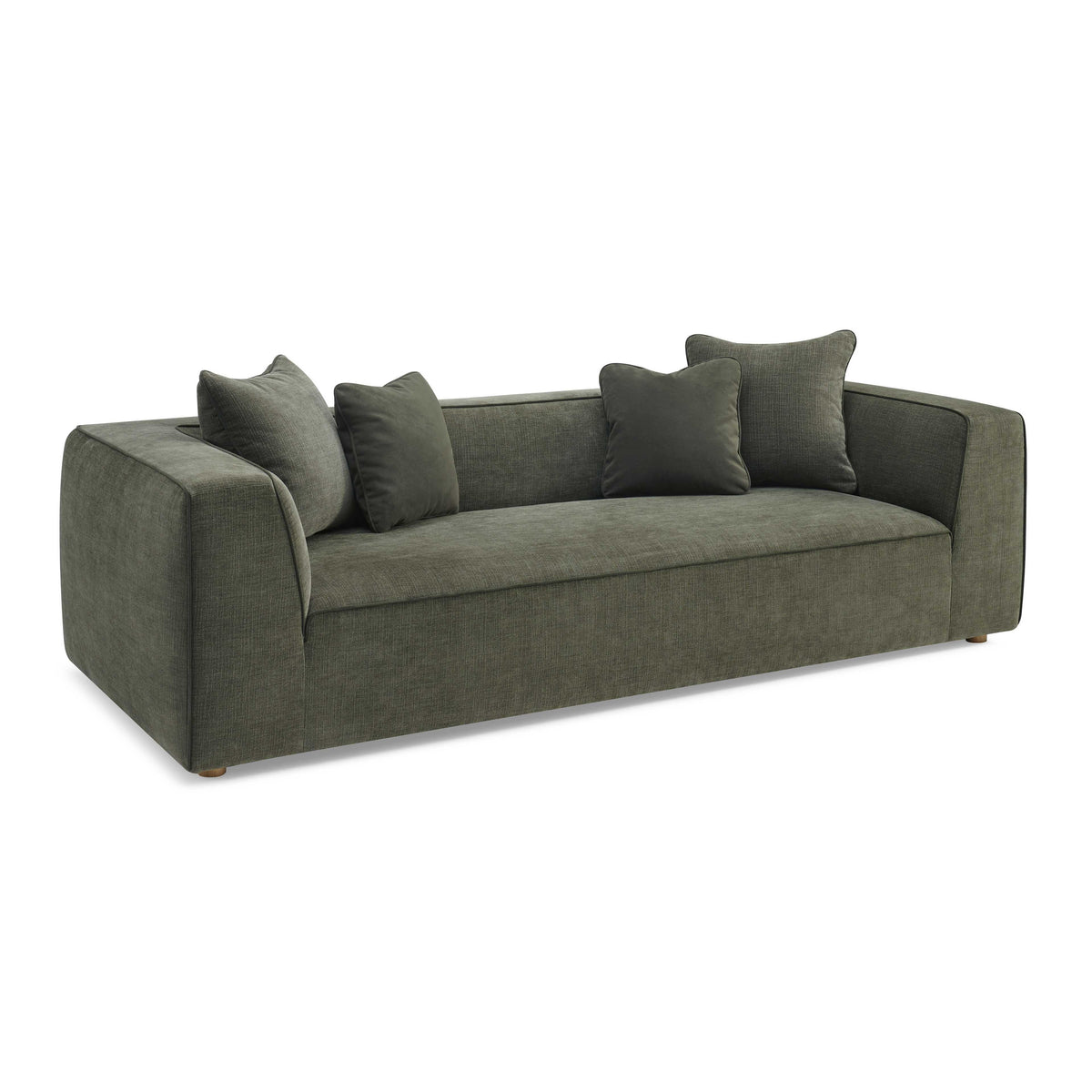 Tristine 96" Olive Green Upcycled Performance Basketweave Sofa by TOV Furniture – photo 2 of 6