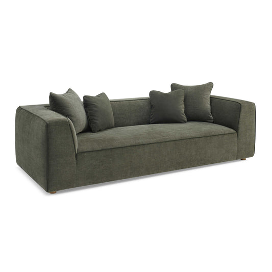 Tristine 96" Olive Green Upcycled Performance Basketweave Sofa by TOV Furniture – photo 2 of 6