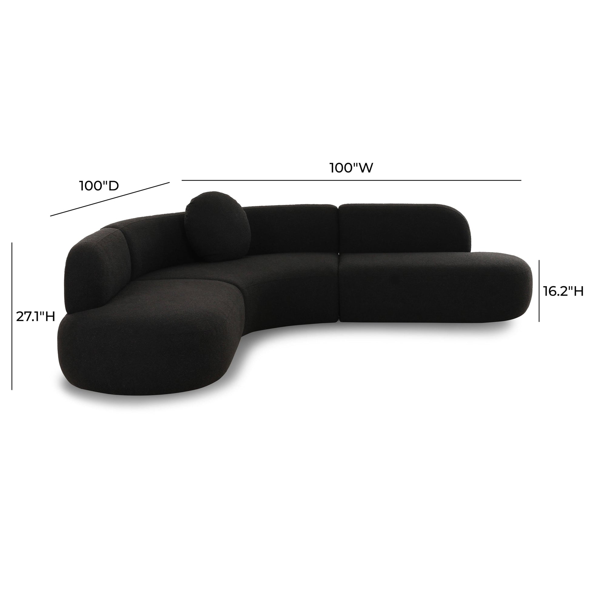 Broohah 3 Piece Upholstered L Shaped Sectional by TOV L69290 Sec