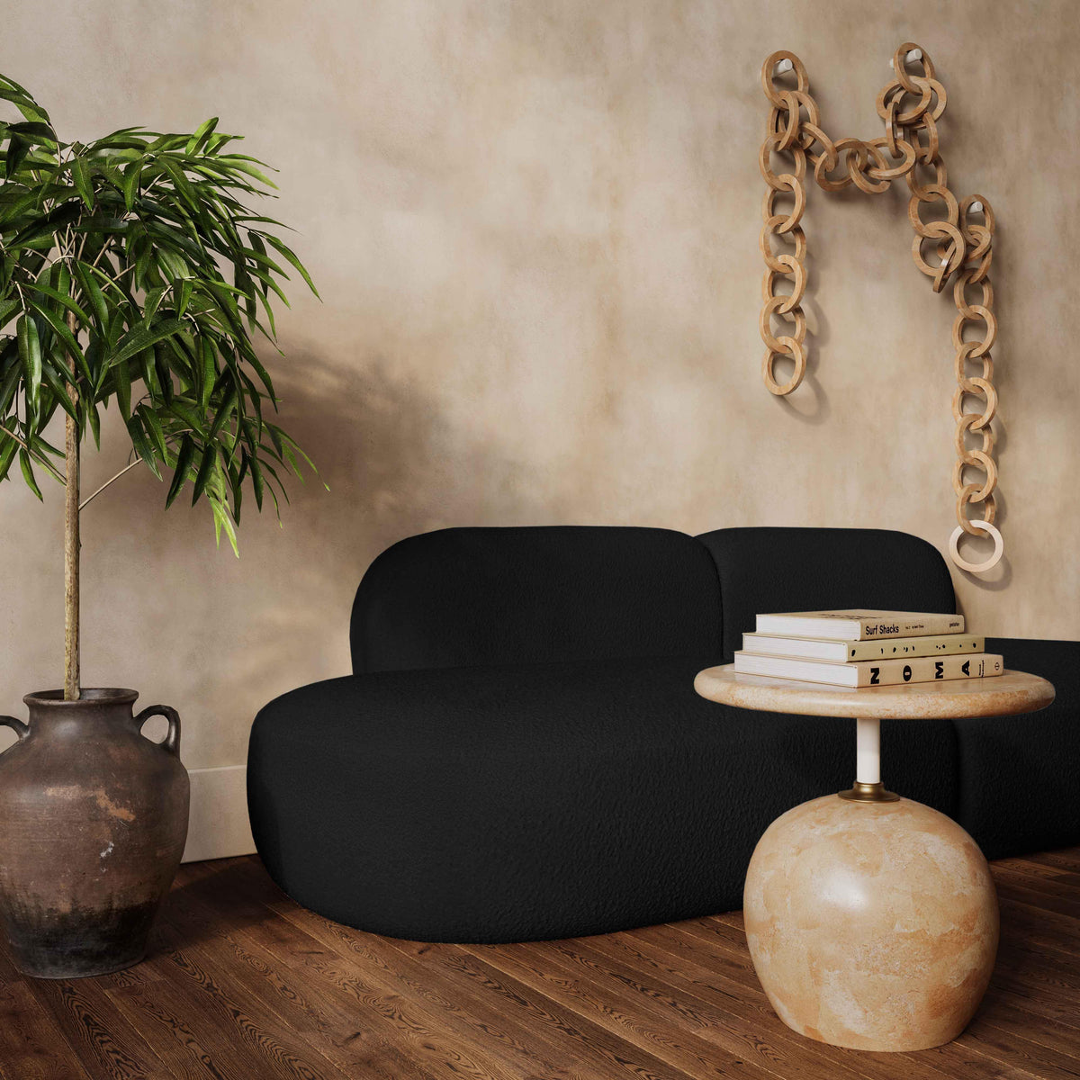 Broohah 94" Black Performance Boucle Sofa by TOV Furniture – photo 2 of 9