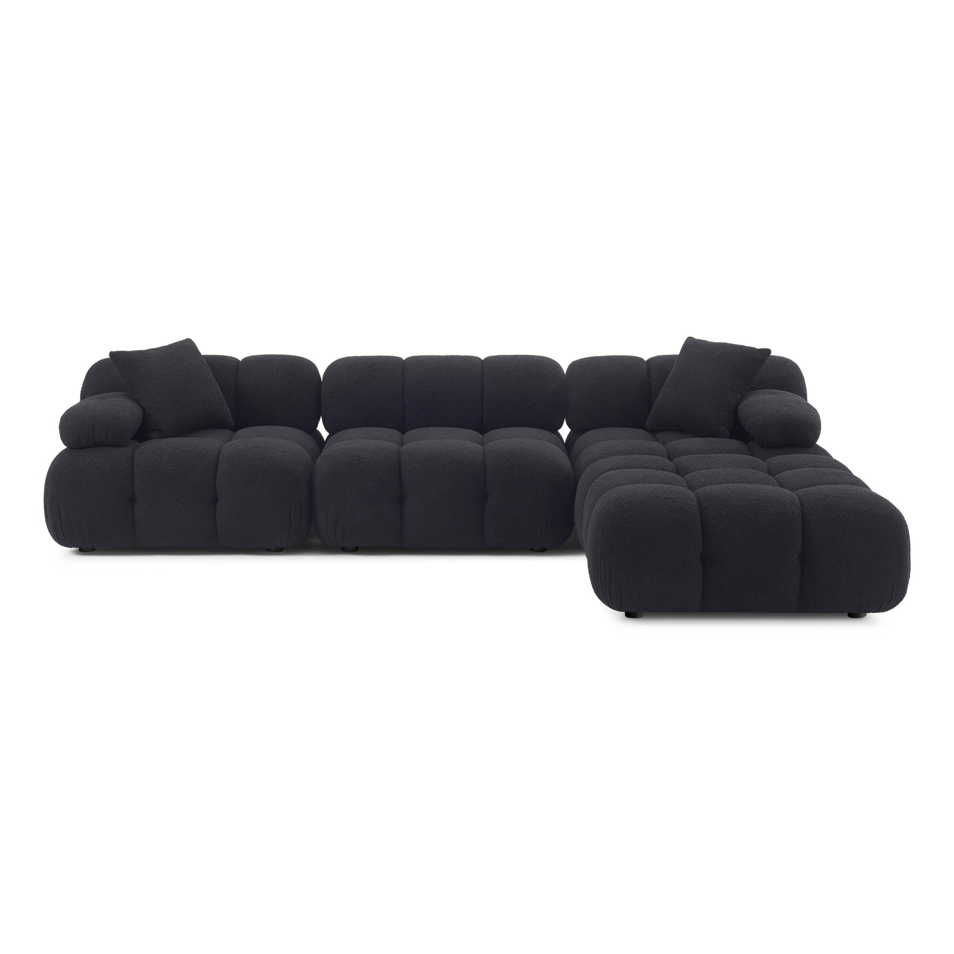 Calliope 4 Piece Vegan Shearling Modular Sectional by TOV L69304 Sec