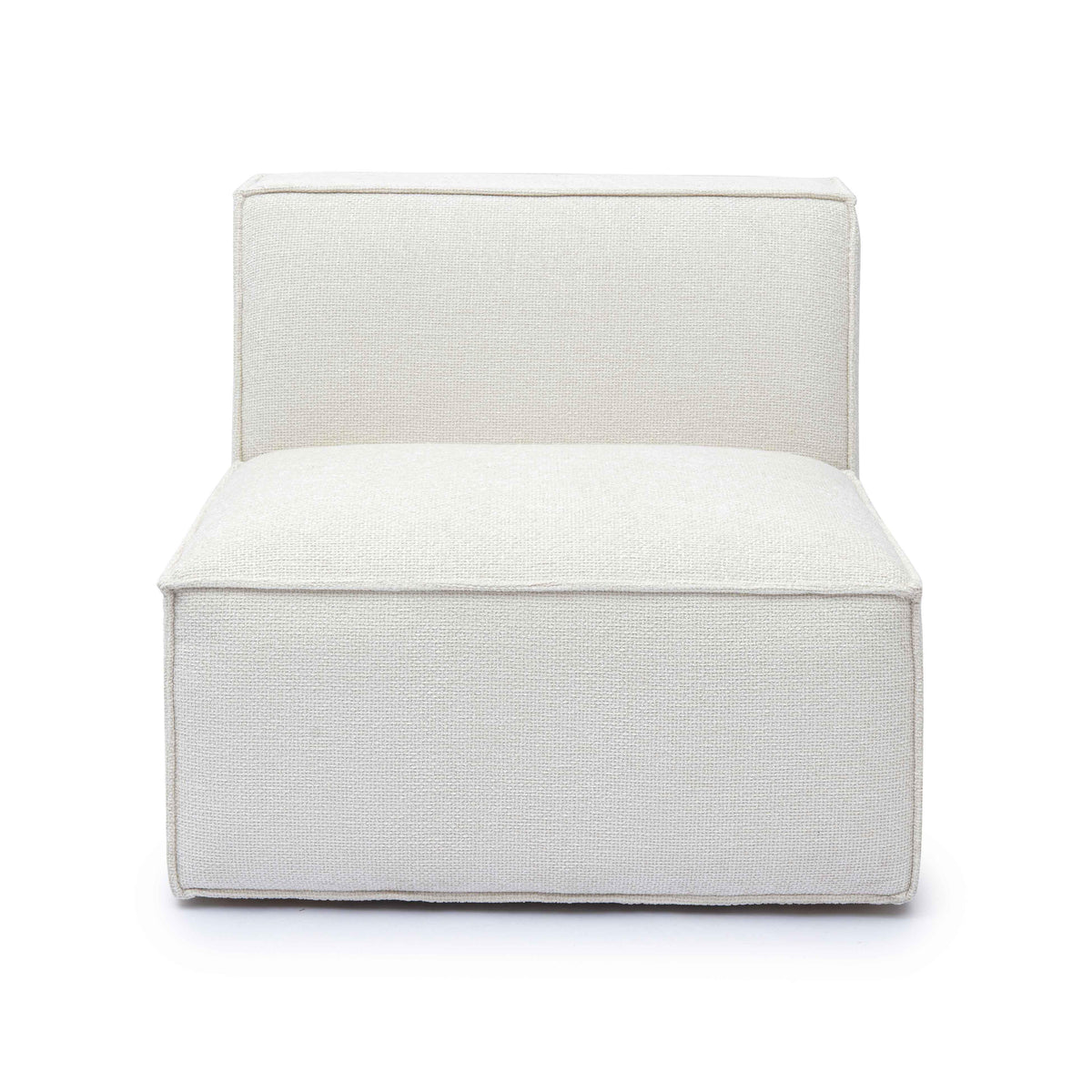 Mindy Performance Chenille Basketweave Modular Armless Chair in Cream by TOV Furniture – photo 3 of 6