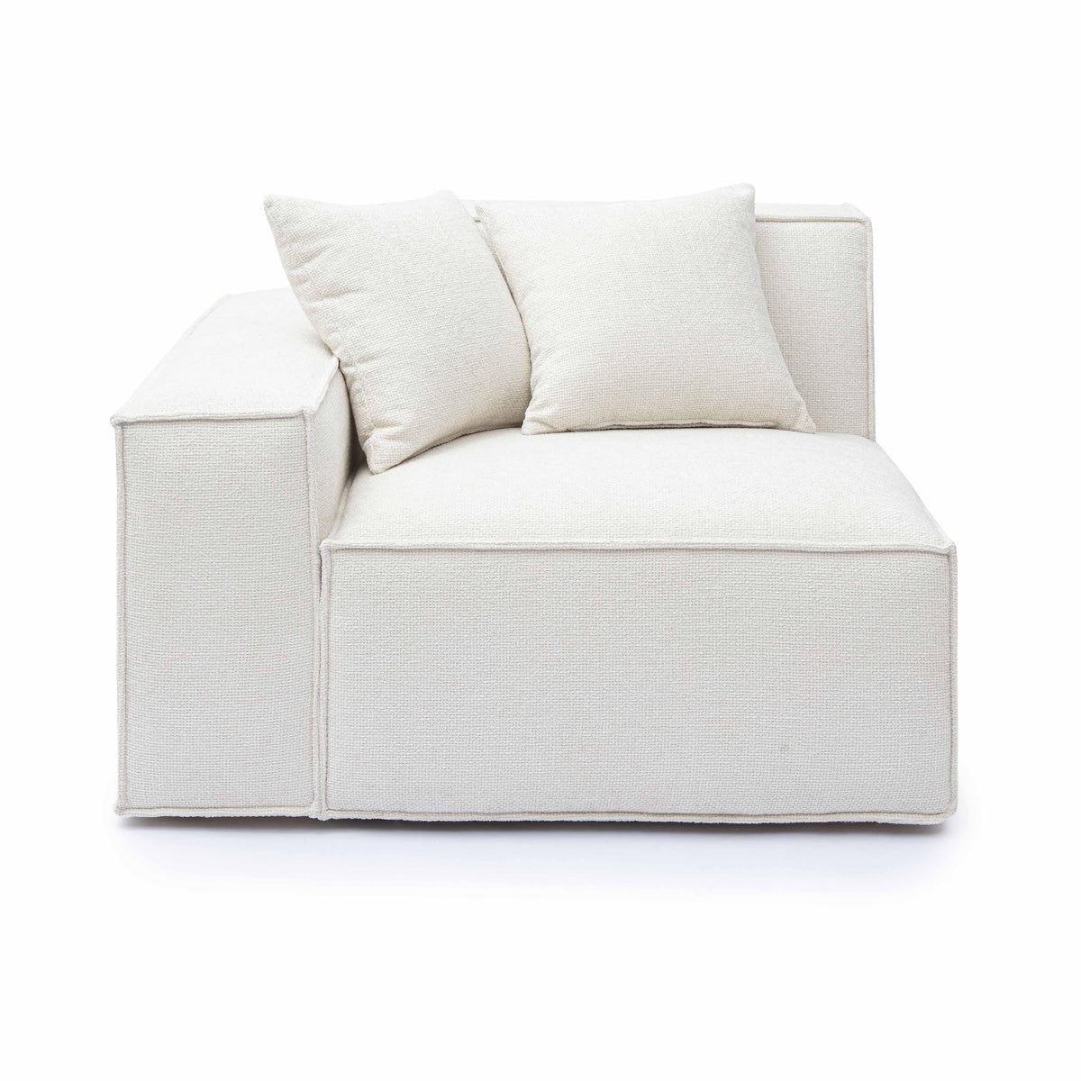 Mindy Performance Chenille Basketweave Modular Corner Chair in Cream / LAF by TOV Furniture – photo 1 of 6