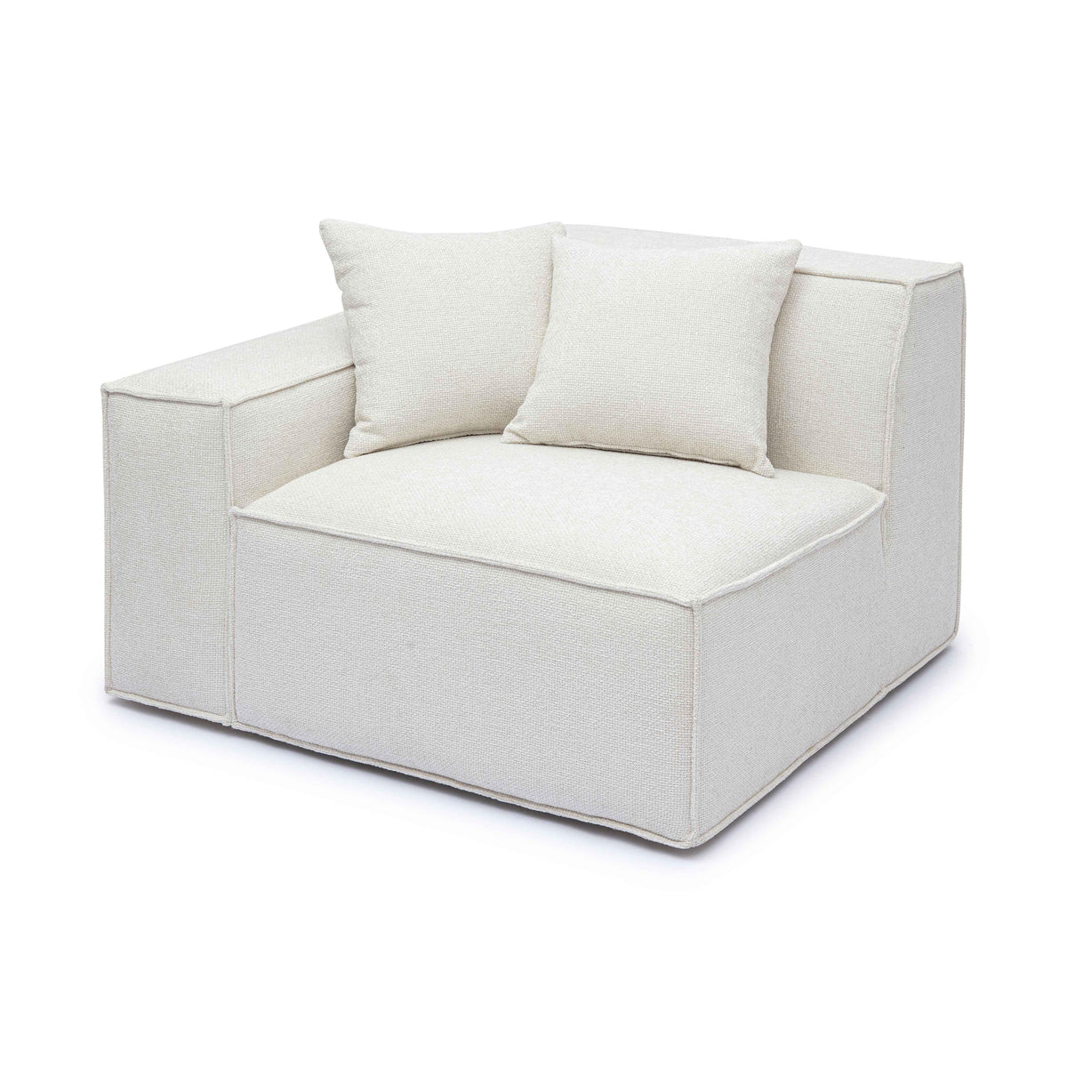 Mindy Performance Chenille Basketweave Modular Corner Chair in Cream / LAF by TOV Furniture – photo 3 of 6