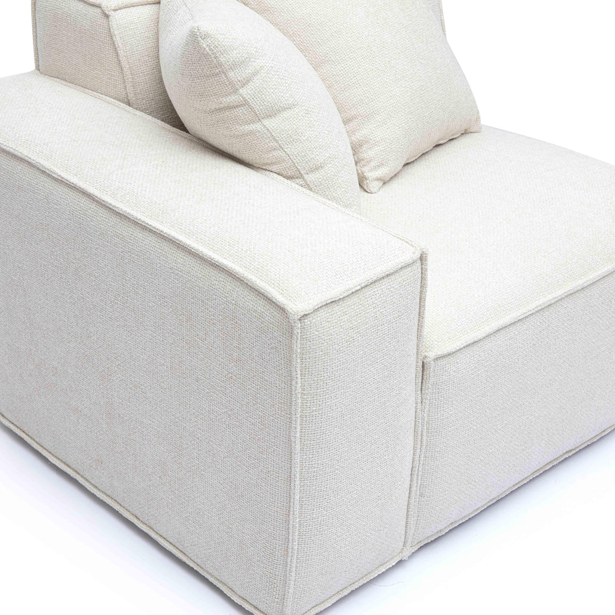 Mindy Performance Chenille Basketweave Modular Corner Chair in Cream / LAF by TOV Furniture – photo 5 of 6