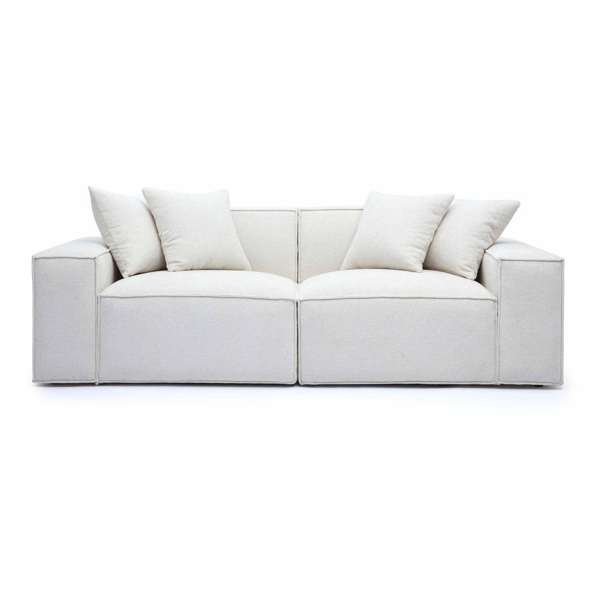 Mindy Cream Performance Chenille Basketweave Modular Loveseat by TOV Furniture – photo 1 of 6