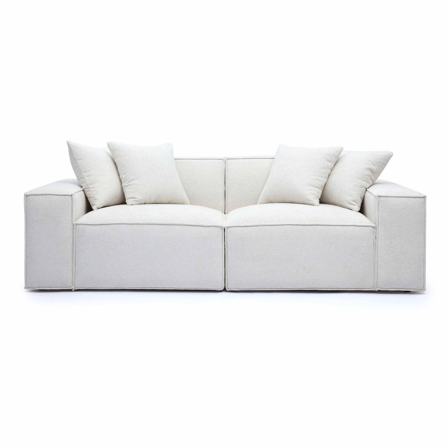 Mindy 84 Chenille Basketweave Modular Loveseat by TOV L69317 Lo