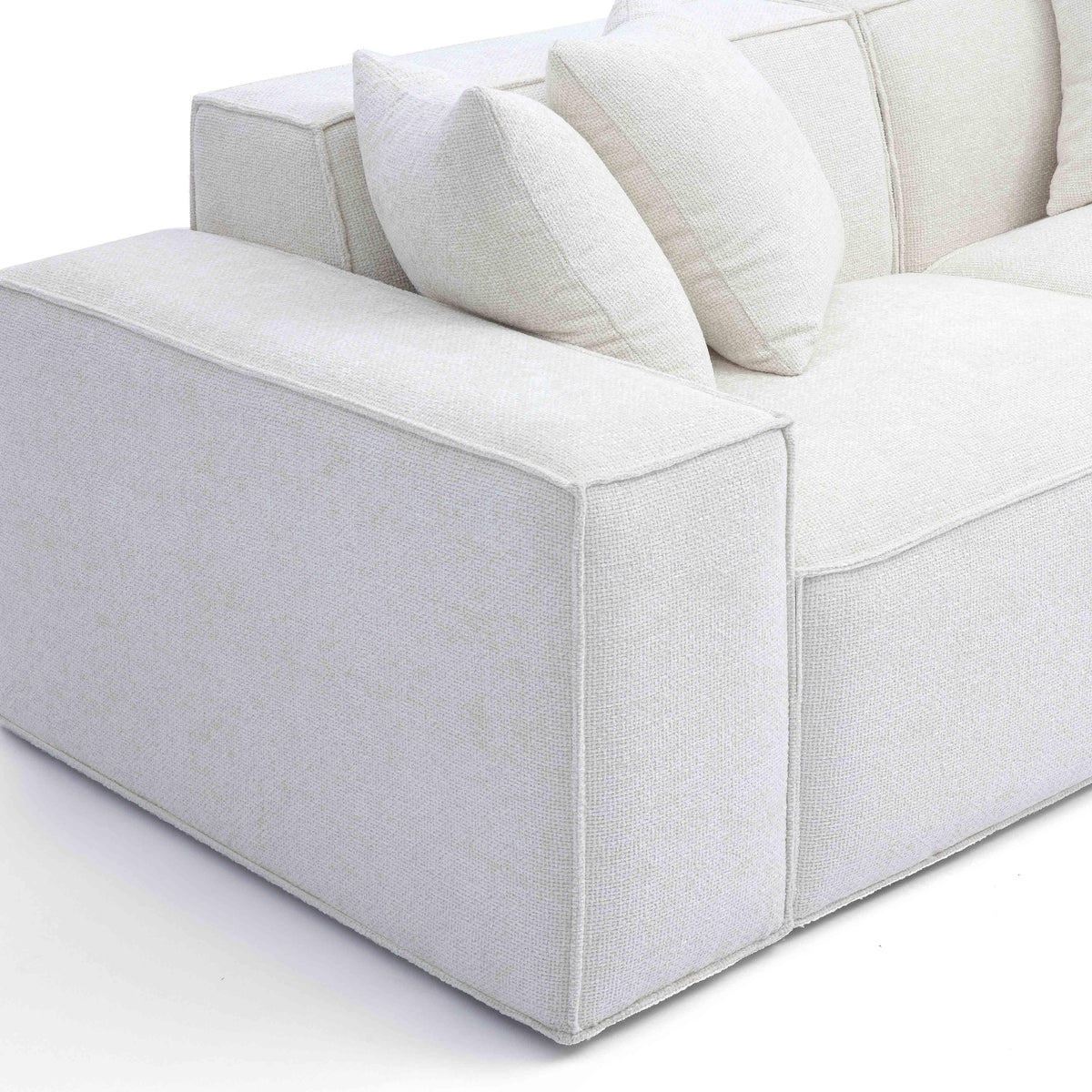 Mindy Cream Performance Chenille Basketweave Modular Loveseat by TOV Furniture – photo 5 of 6