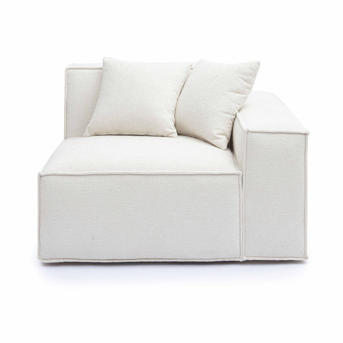 Mindy Performance Chenille Basketweave Modular Corner Chair in Cream / RAF by TOV Furniture – photo 1 of 6
