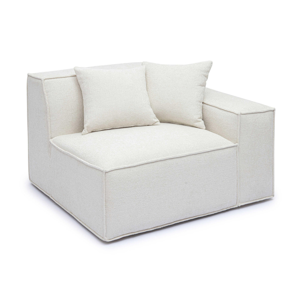 Mindy Performance Chenille Basketweave Modular Corner Chair in Cream / RAF by TOV Furniture – photo 3 of 6