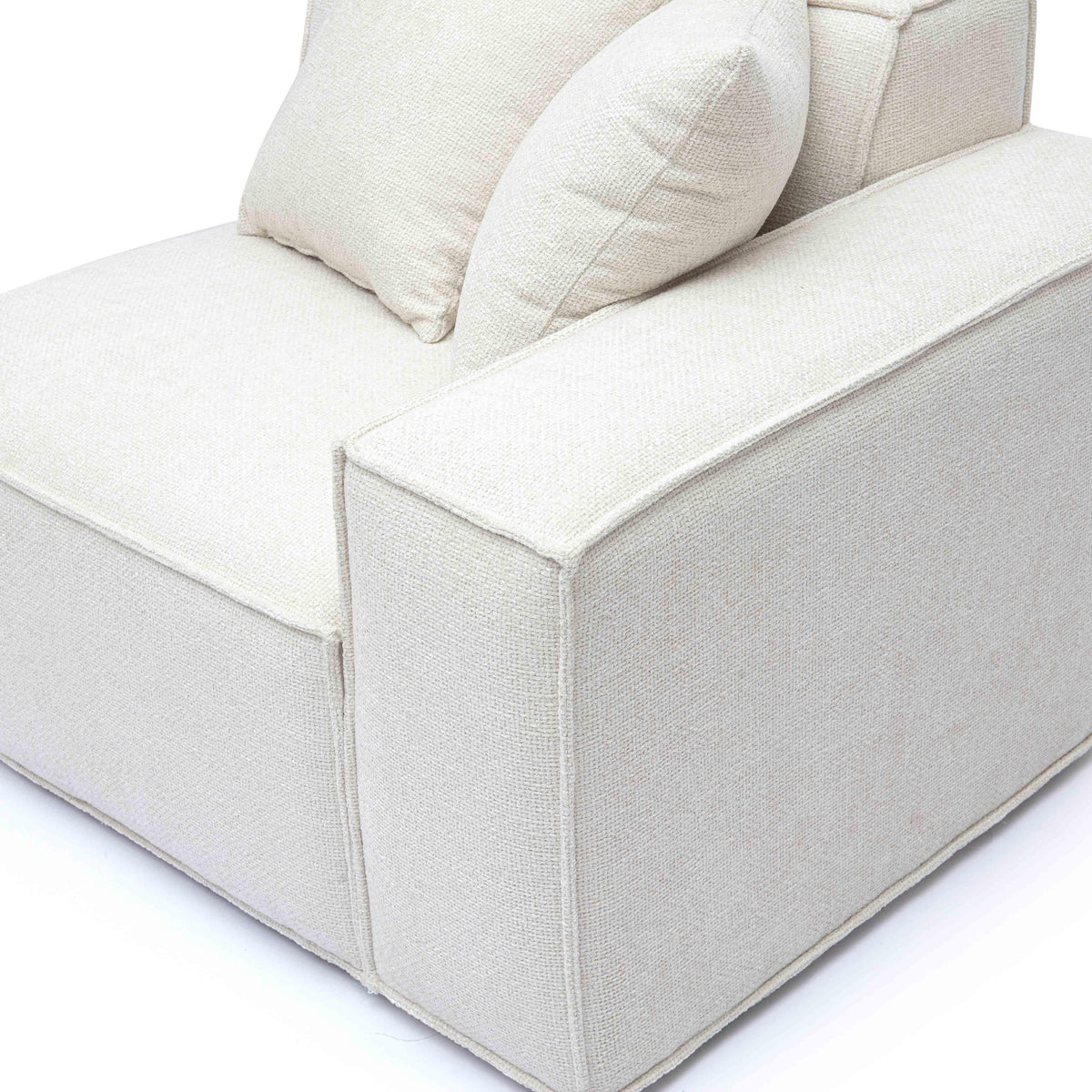 Mindy Performance Chenille Basketweave Modular Corner Chair in Cream / RAF by TOV Furniture – photo 5 of 6