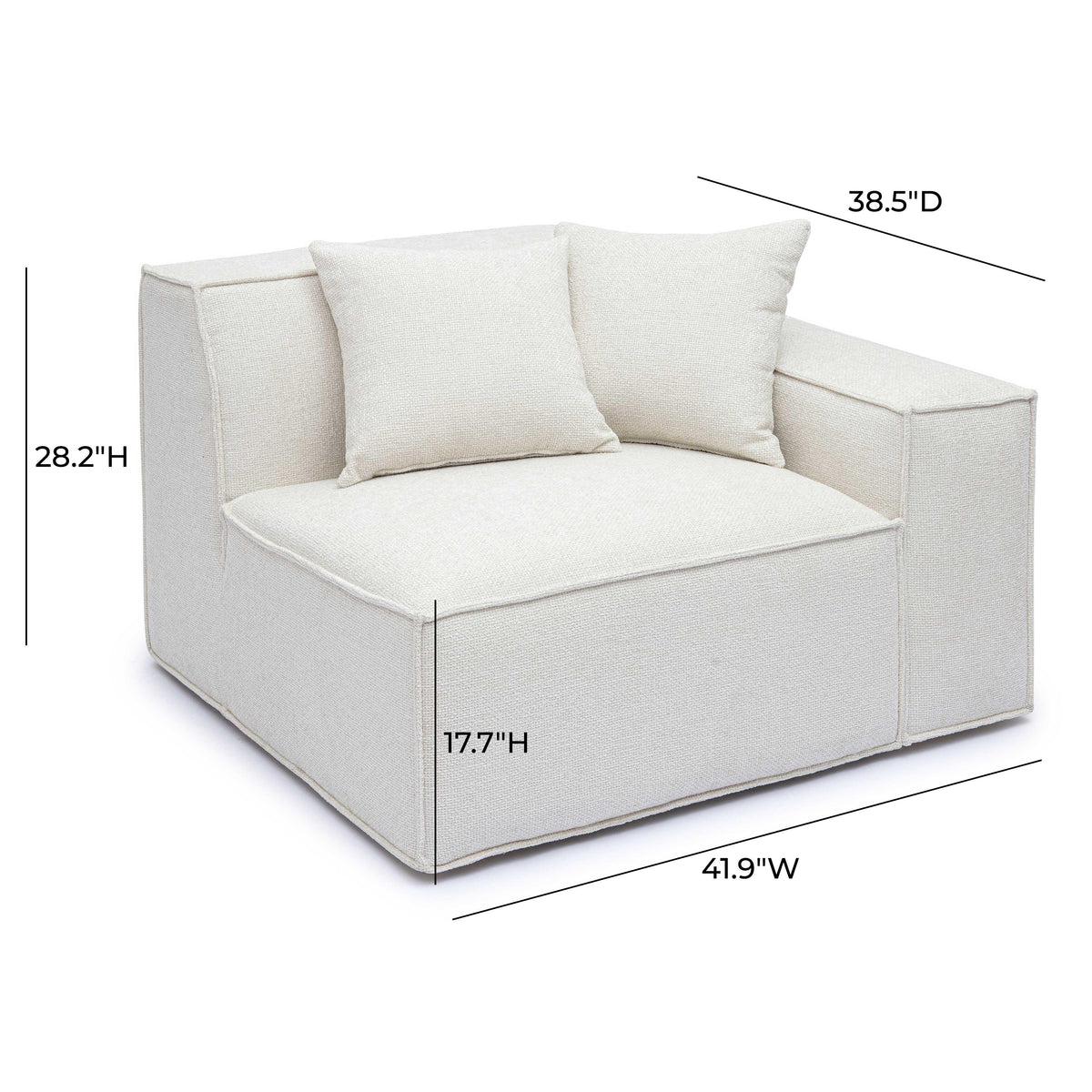 Mindy Performance Chenille Basketweave Modular Corner Chair in Cream / RAF by TOV Furniture – photo 6 of 6