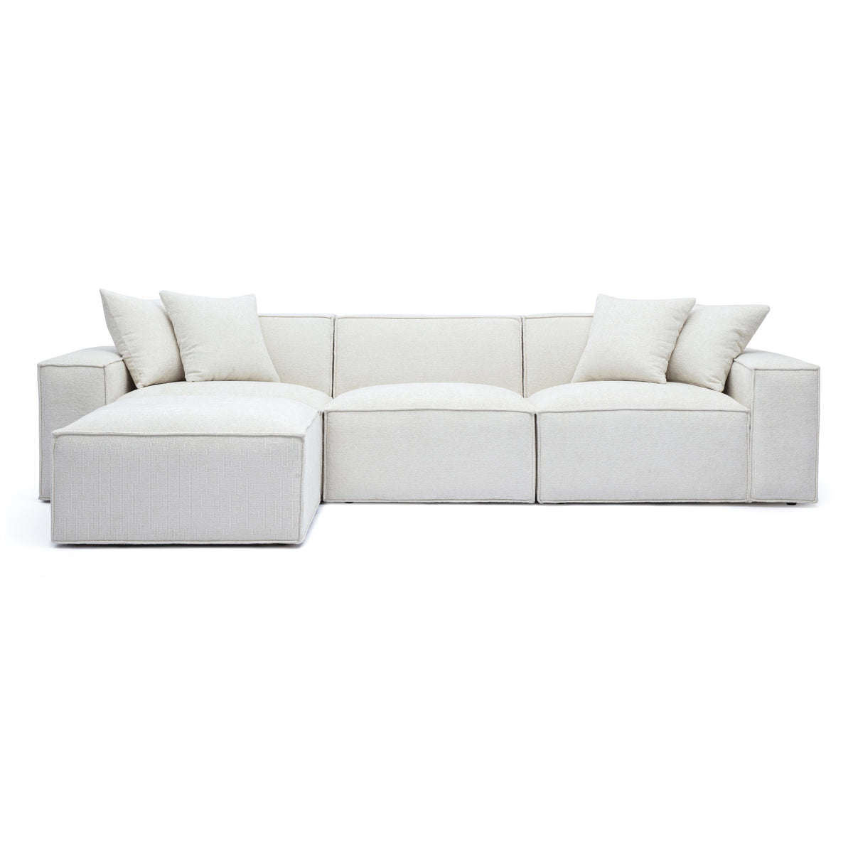 Mindy Cream Performance Chenille Basketweave Modular Sectional by TOV Furniture – photo 1 of 6