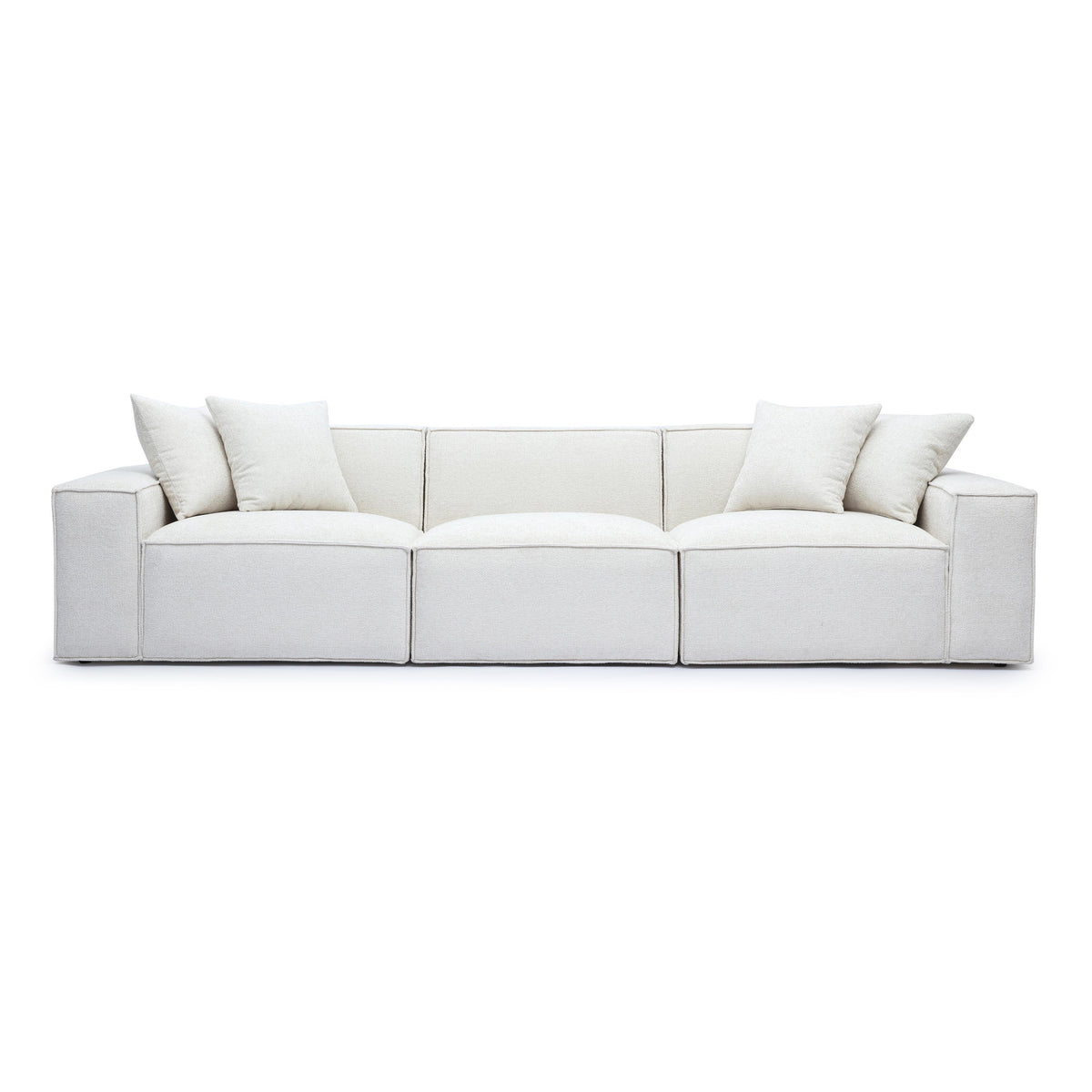 Mindy Cream Performance Chenille Basketweave Modular Sofa by TOV Furniture – photo 1 of 6