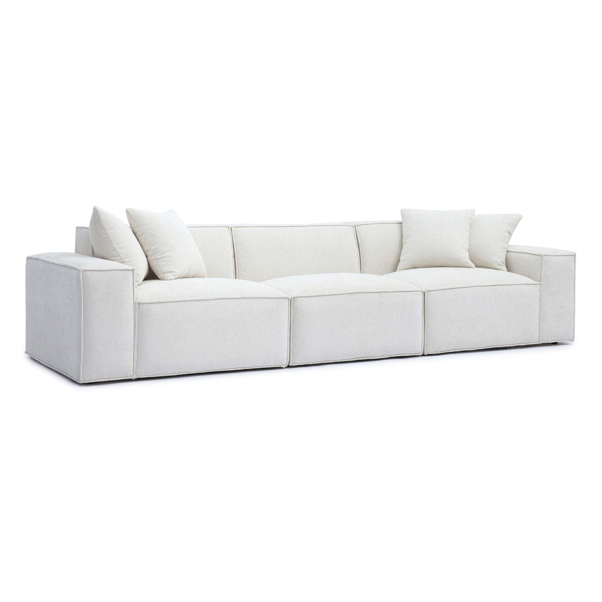 Mindy Cream Performance Chenille Basketweave Modular Sofa by TOV Furniture – photo 3 of 6