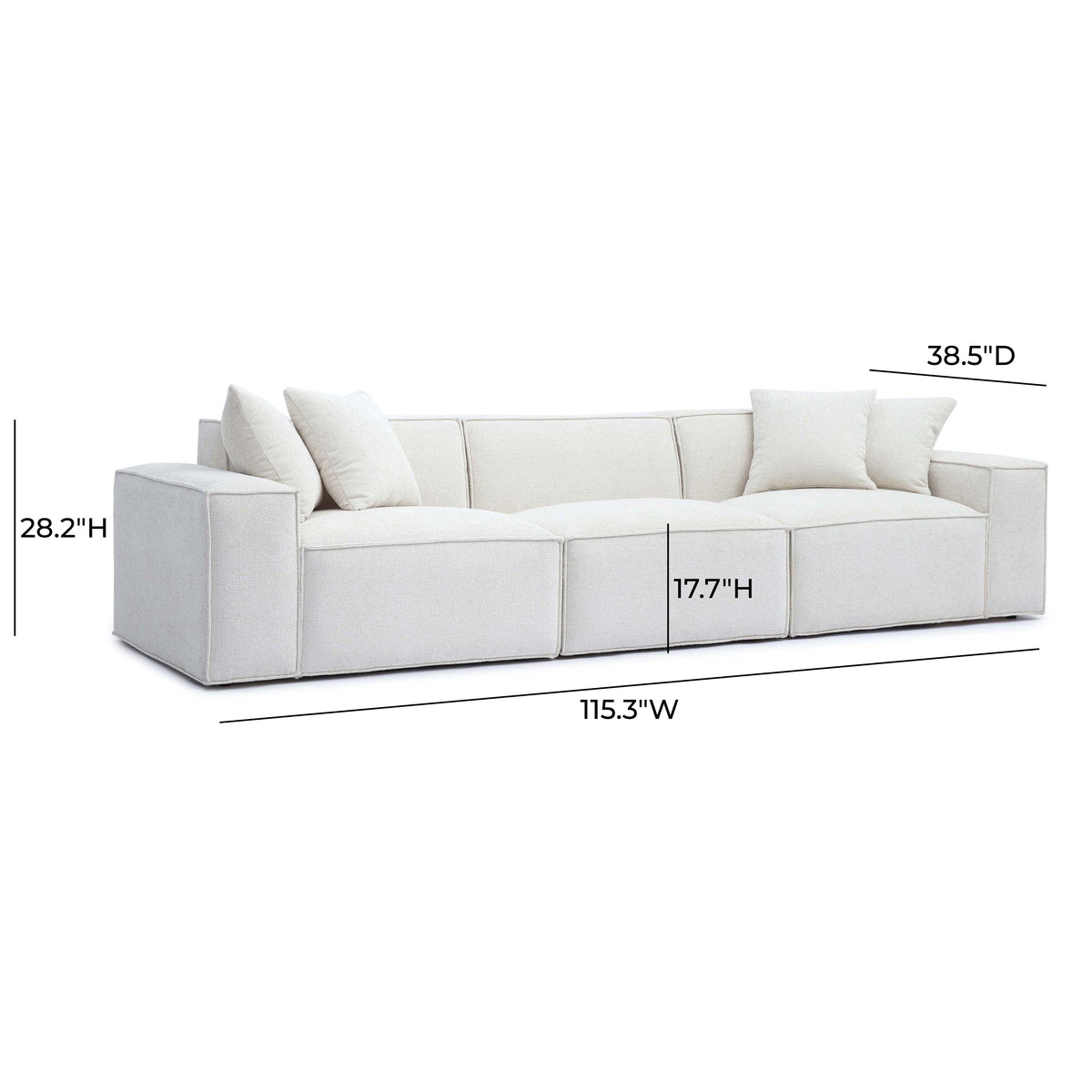 Mindy Cream Performance Chenille Basketweave Modular Sofa by TOV Furniture – photo 6 of 6