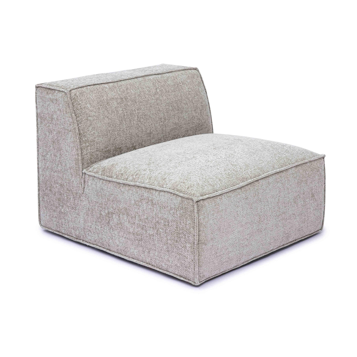 Mindy Performance Chenille Basketweave Modular Armless Chair in Taupe by TOV Furniture – photo 1 of 6