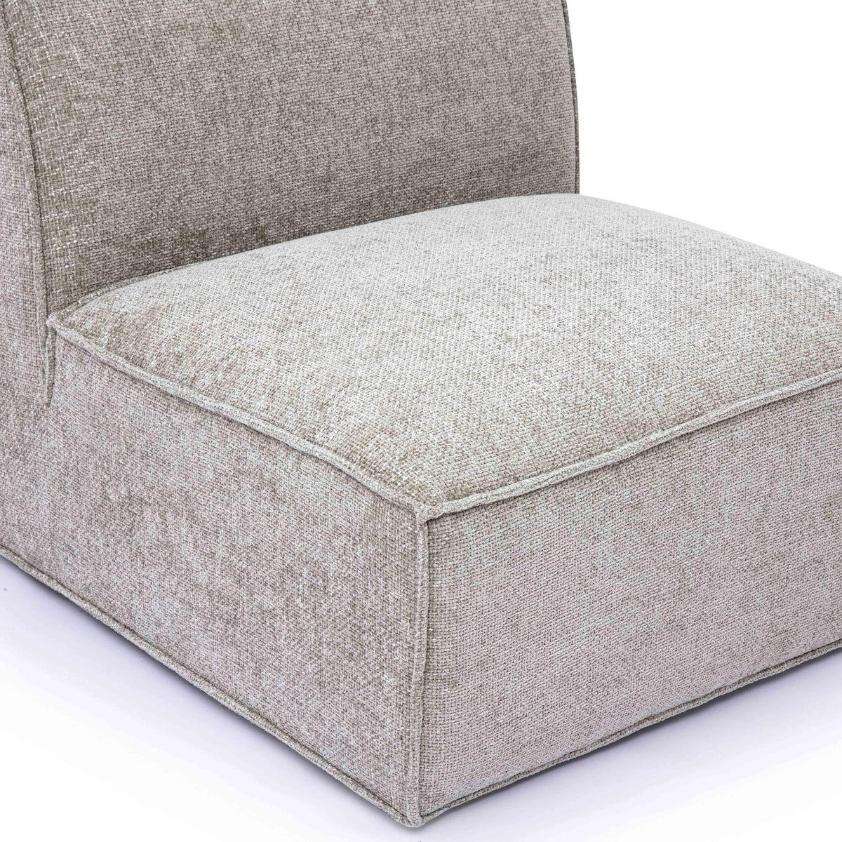 Mindy Performance Chenille Basketweave Modular Armless Chair in Taupe by TOV Furniture – photo 5 of 6