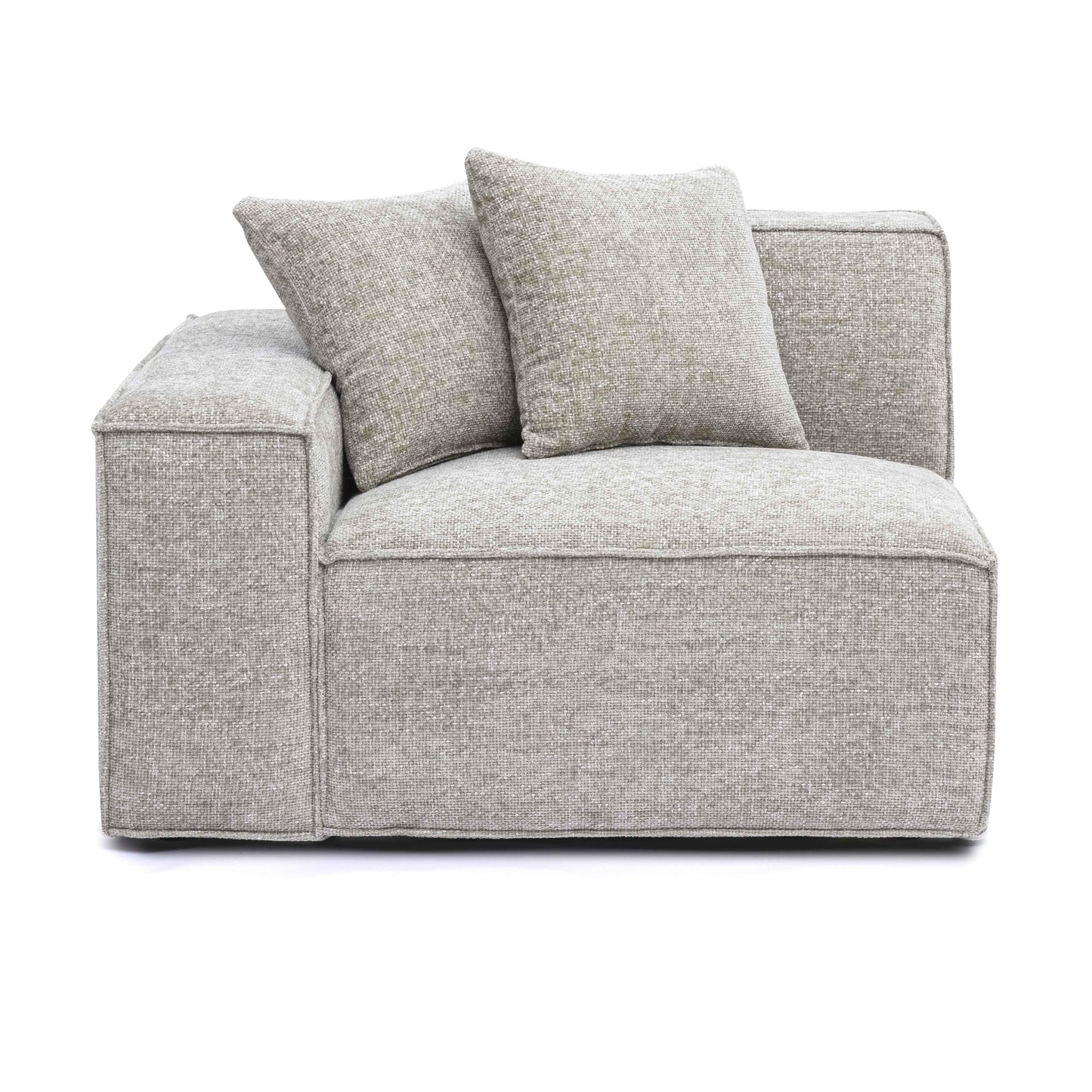 Mindy Chenille Basketweave Modular Corner Chair by TOV L69317 Lc