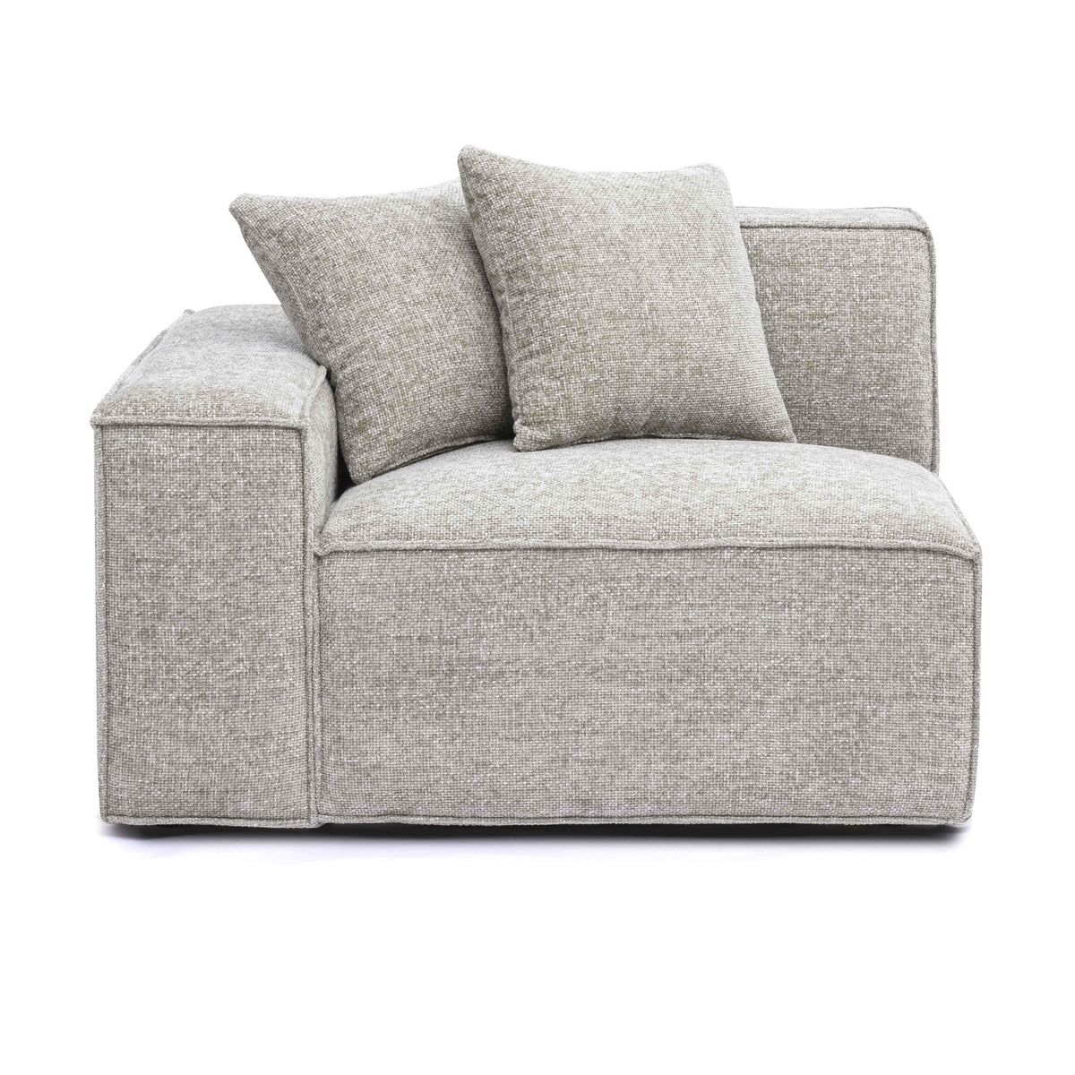 Mindy Performance Chenille Basketweave Modular Corner Chair in Taupe / LAF by TOV Furniture – photo 1 of 6