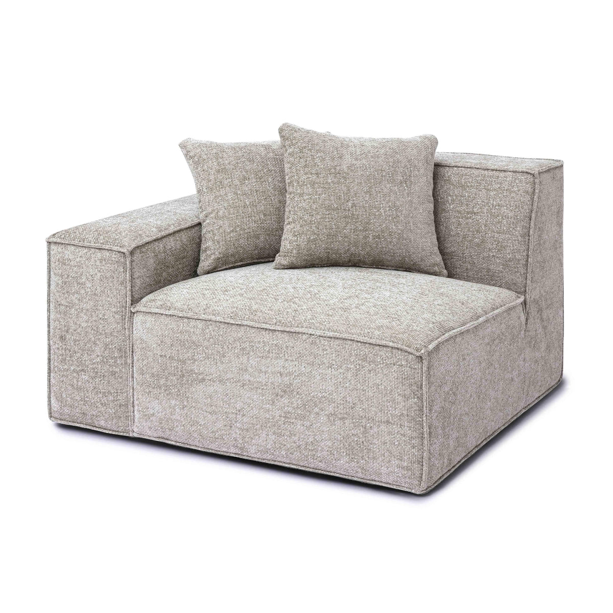 Mindy Performance Chenille Basketweave Modular Corner Chair in Taupe / LAF by TOV Furniture – photo 3 of 6