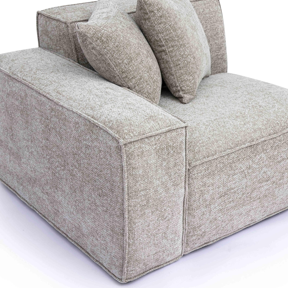 Mindy Performance Chenille Basketweave Modular Corner Chair in Taupe / LAF by TOV Furniture – photo 5 of 6