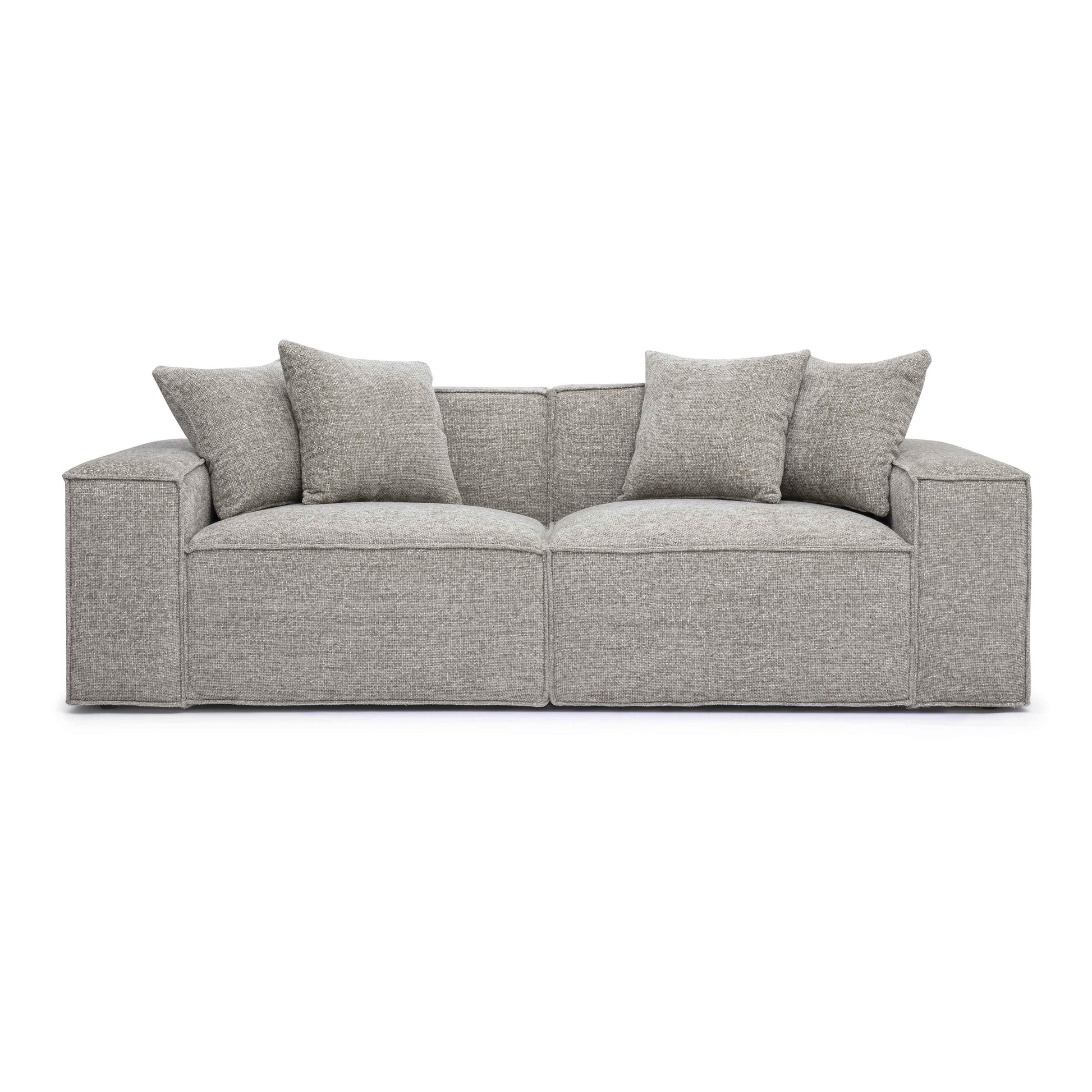 Mindy 84 Chenille Basketweave Modular Loveseat by TOV L69317 Lo