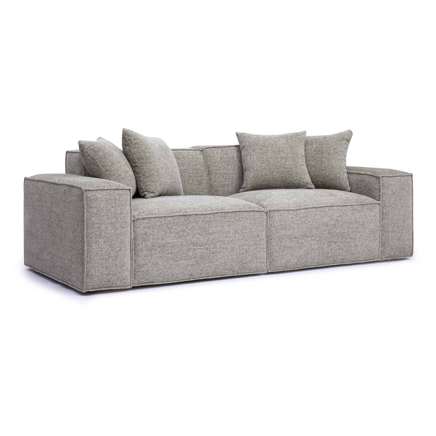 Mindy 84 Chenille Basketweave Modular Loveseat by TOV L69319 Lo