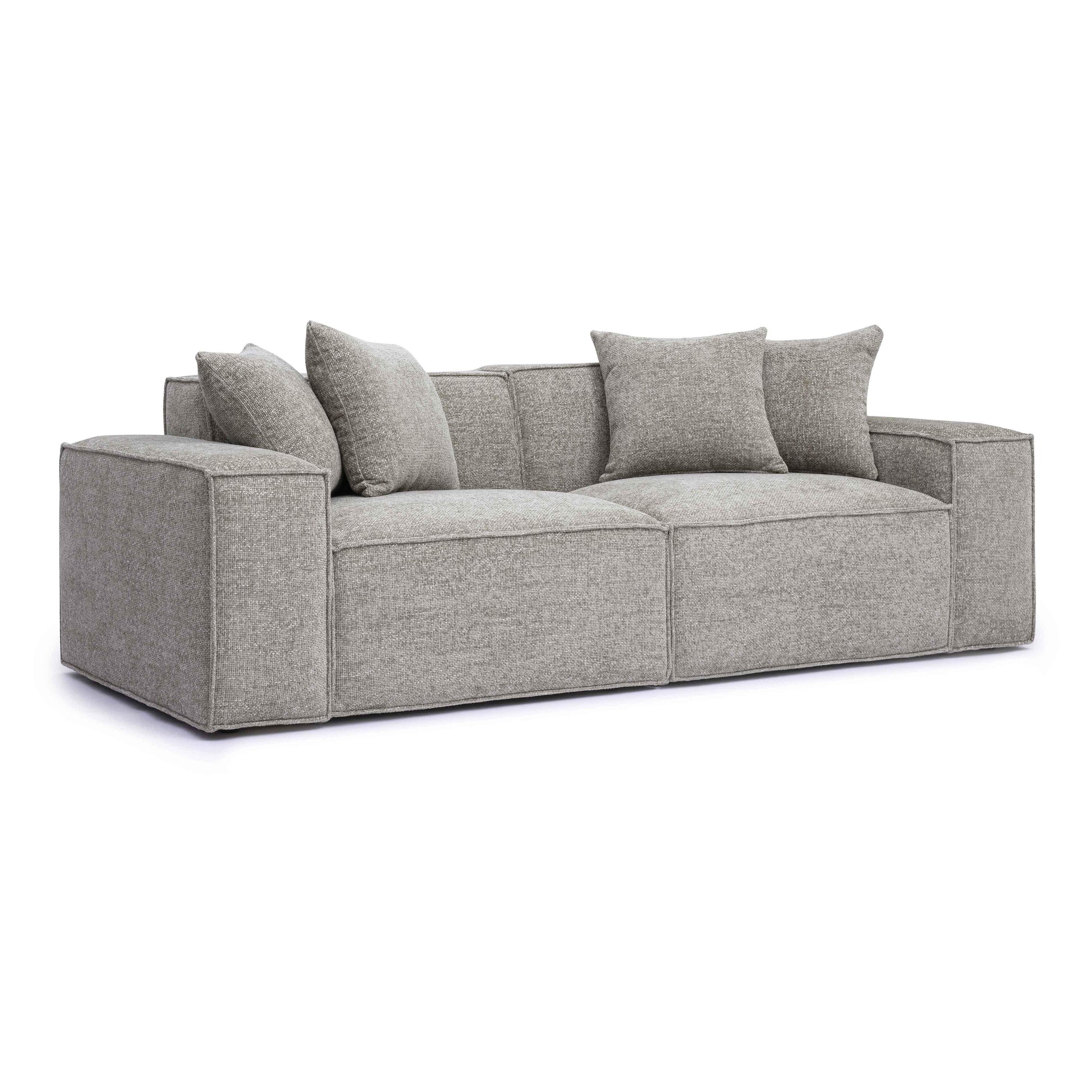 Mindy 84 Chenille Basketweave Modular Loveseat by TOV L69317 Lo