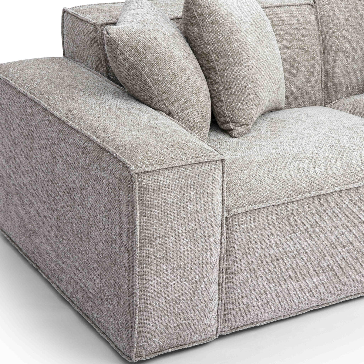 Mindy Taupe Performance Chenille Basketweave Modular Loveseat by TOV Furniture – photo 5 of 6