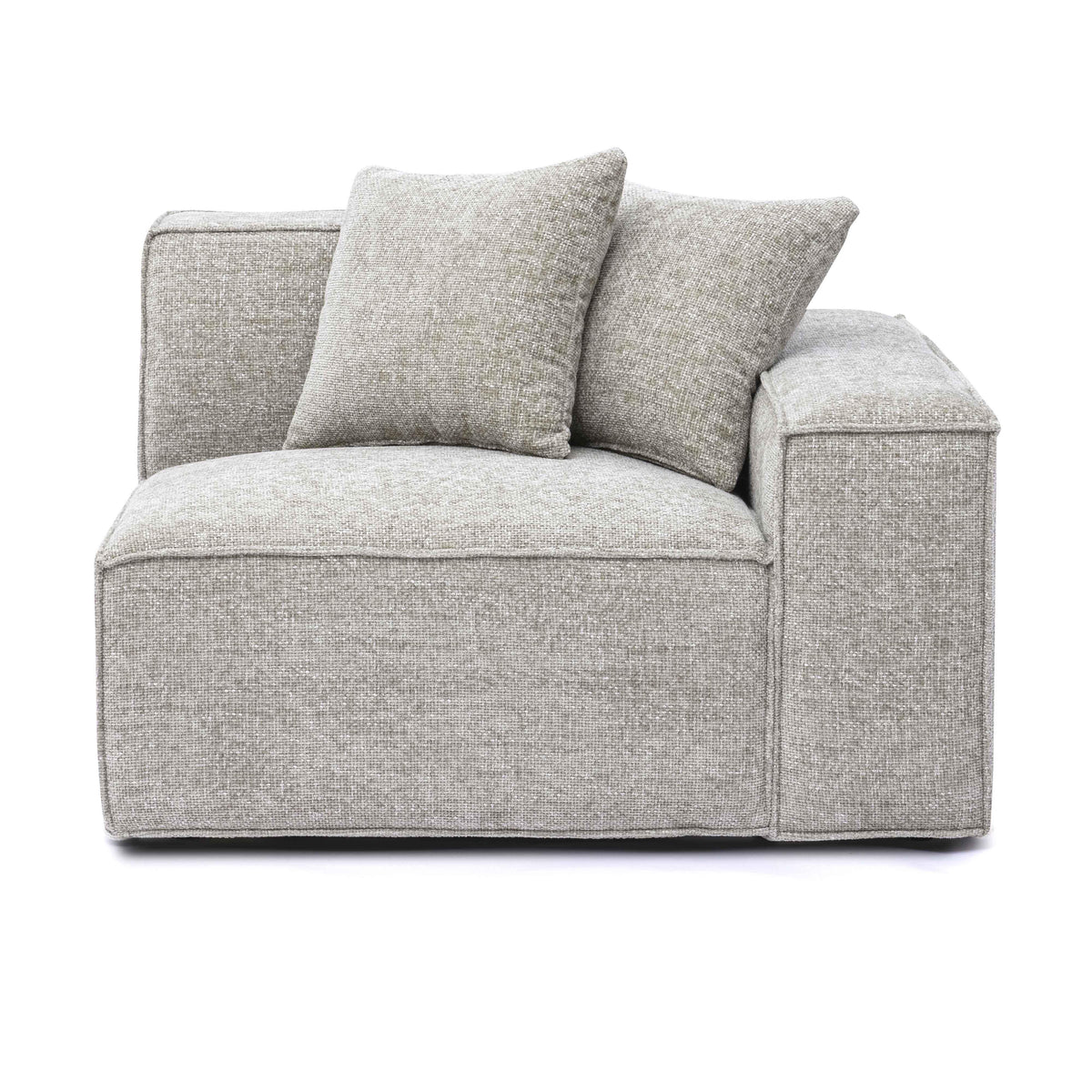 Mindy Performance Chenille Basketweave Modular Corner Chair in Taupe / RAF by TOV Furniture – photo 1 of 6