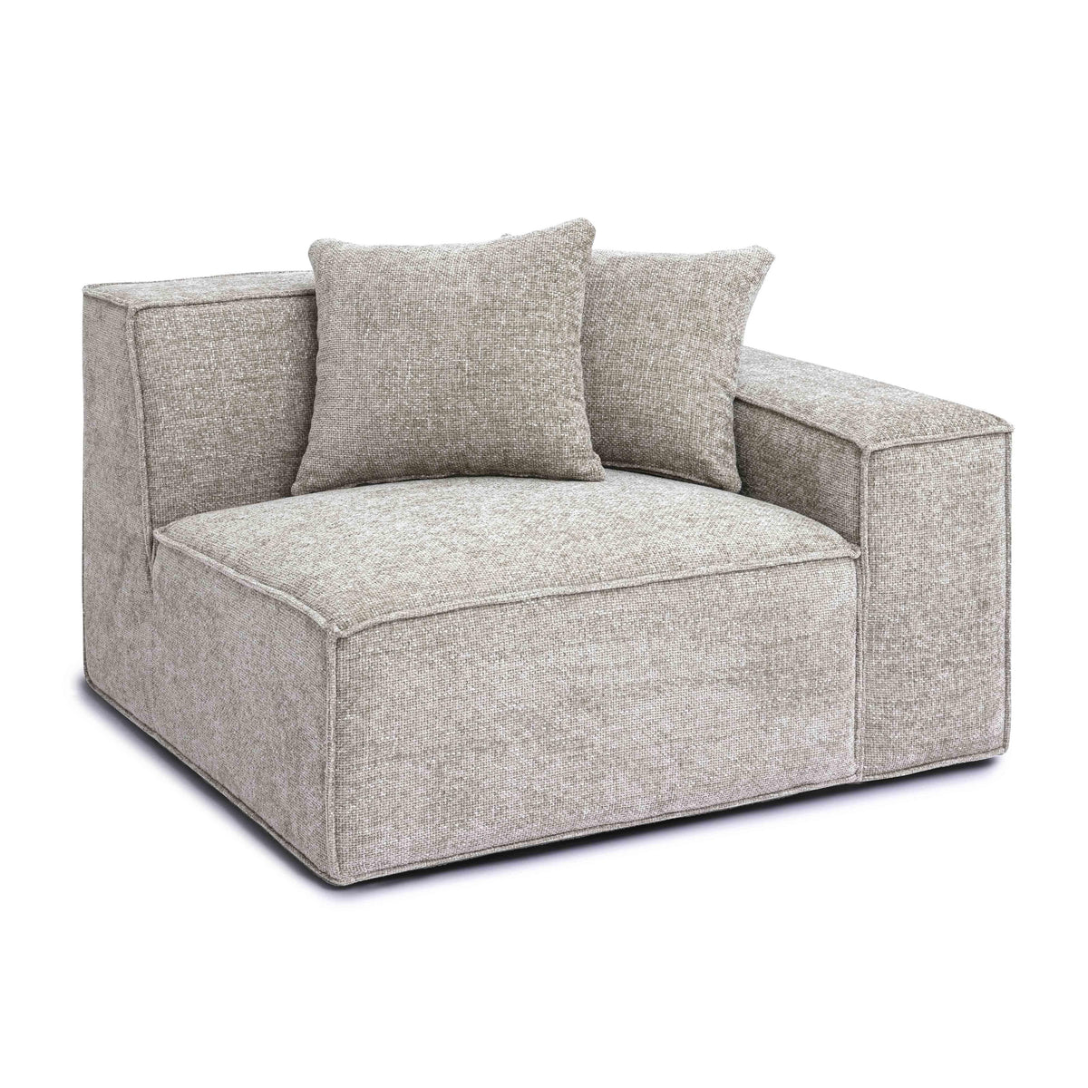 Mindy Performance Chenille Basketweave Modular Corner Chair in Taupe / RAF by TOV Furniture – photo 3 of 6