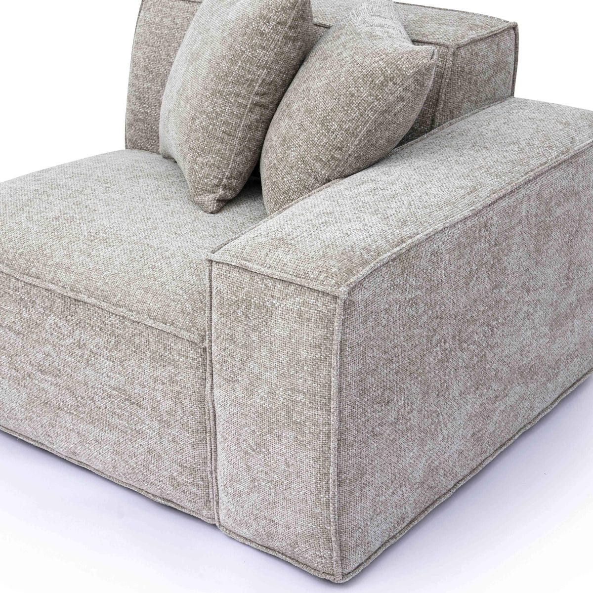 Mindy Performance Chenille Basketweave Modular Corner Chair in Taupe / RAF by TOV Furniture – photo 5 of 6