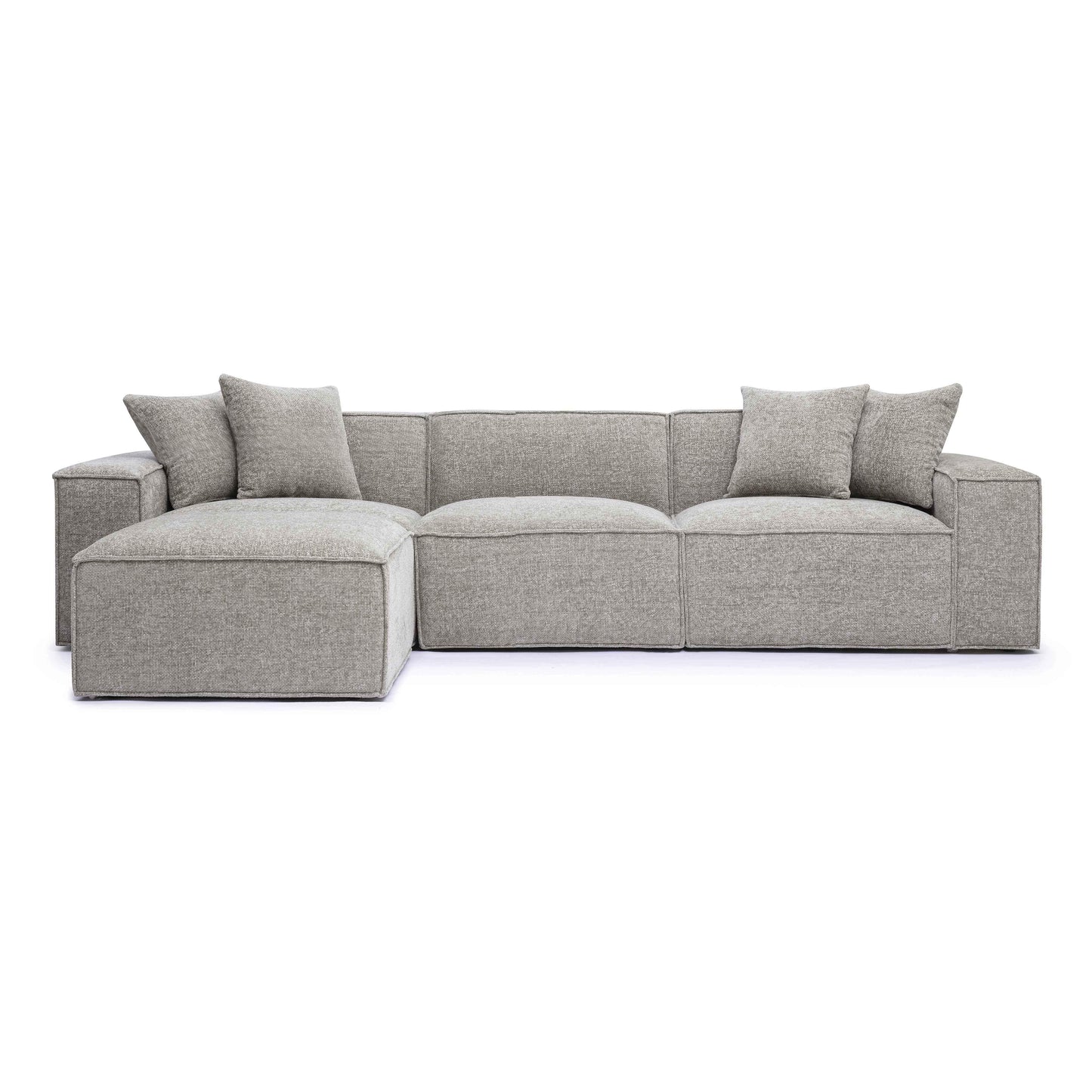 Mindy 4 Piece Chenille Basketweave Modular Sectional by TOV L69317 Sec