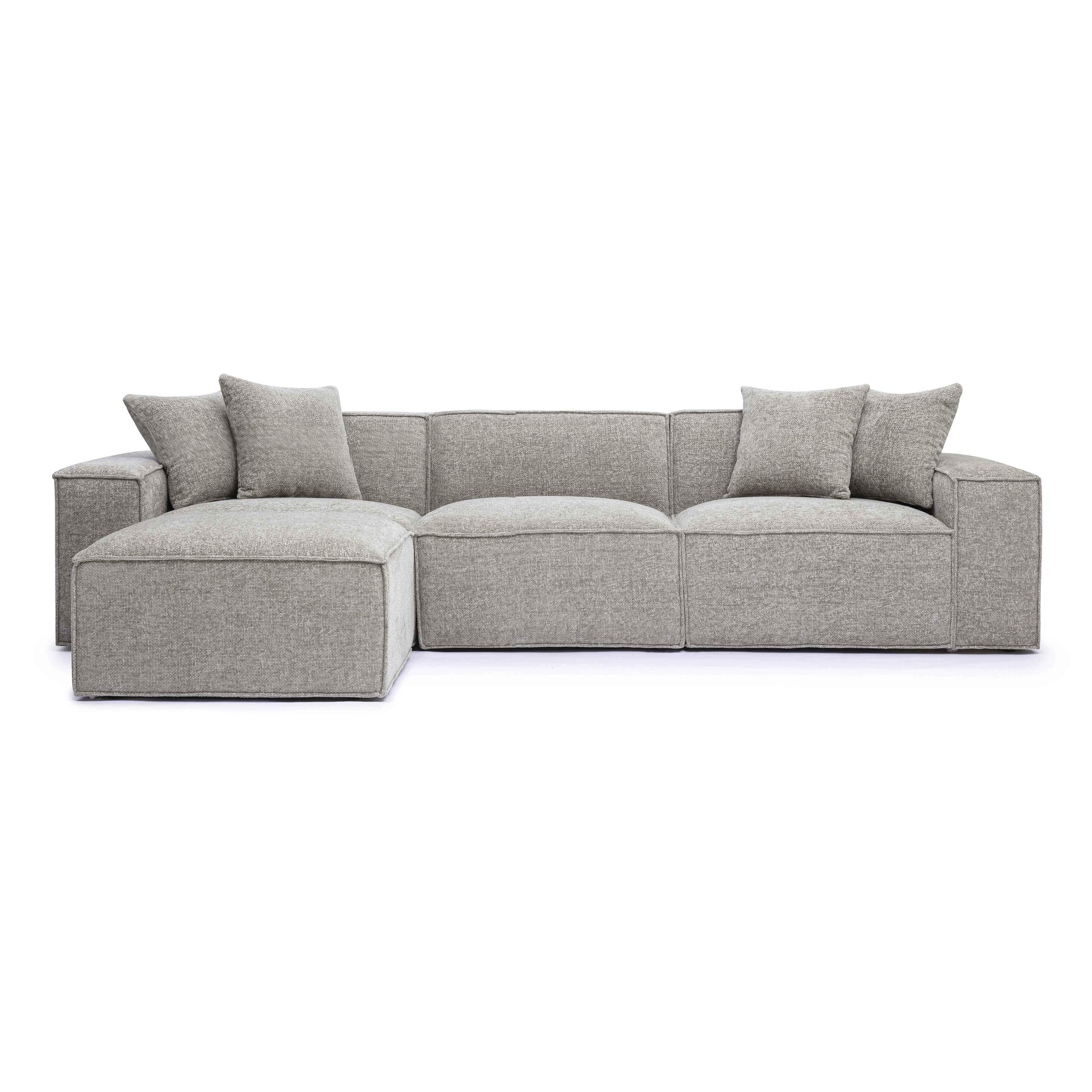 Mindy 4 Piece Chenille Basketweave Modular Sectional by TOV L69317 Sec