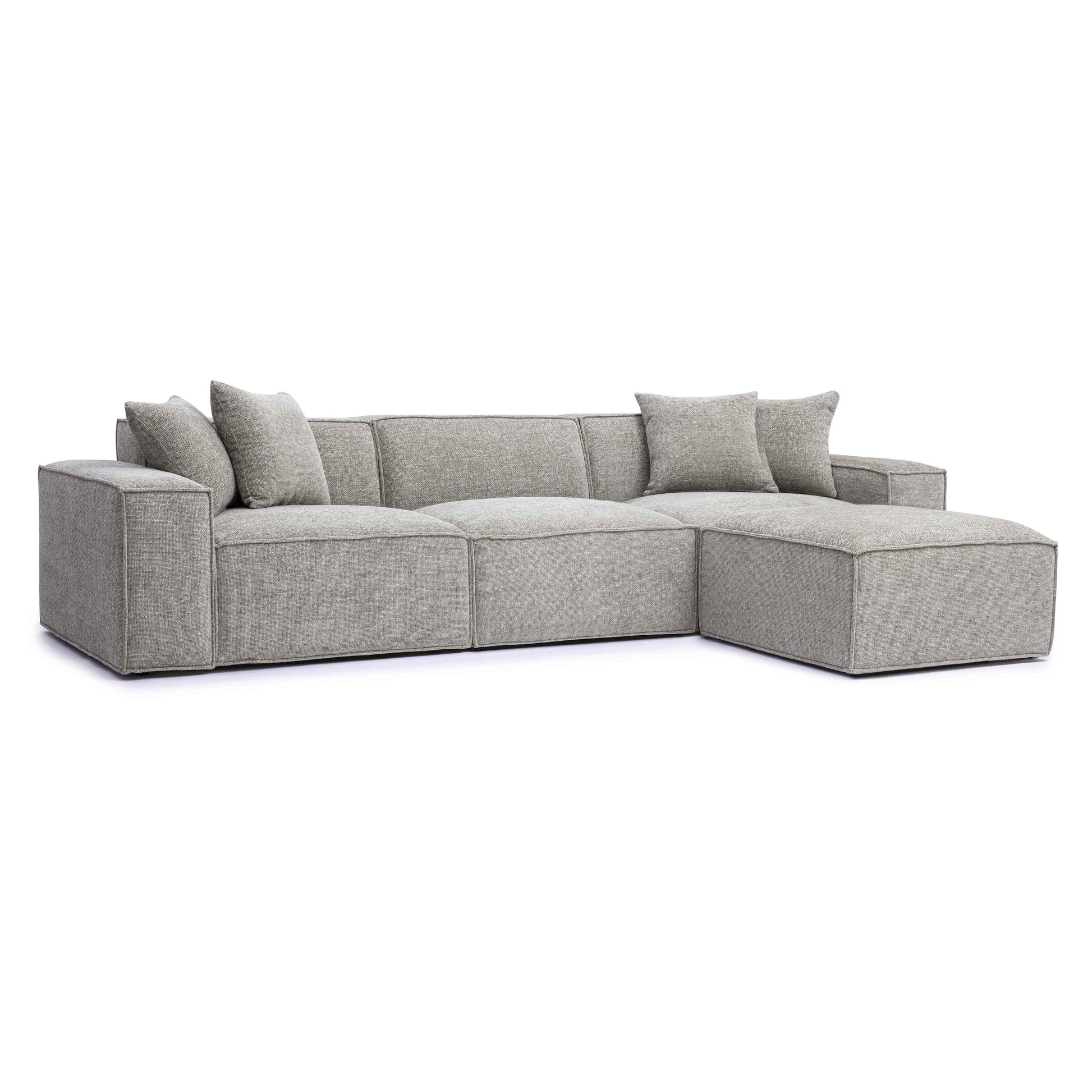 Mindy 4 Piece Chenille Basketweave Modular Sectional by TOV L69319 Sec