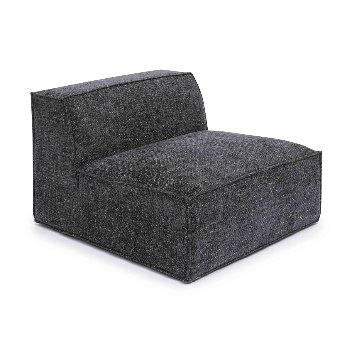 Mindy Performance Chenille Basketweave Modular Armless Chair in Charcoal by TOV Furniture – photo 1 of 6