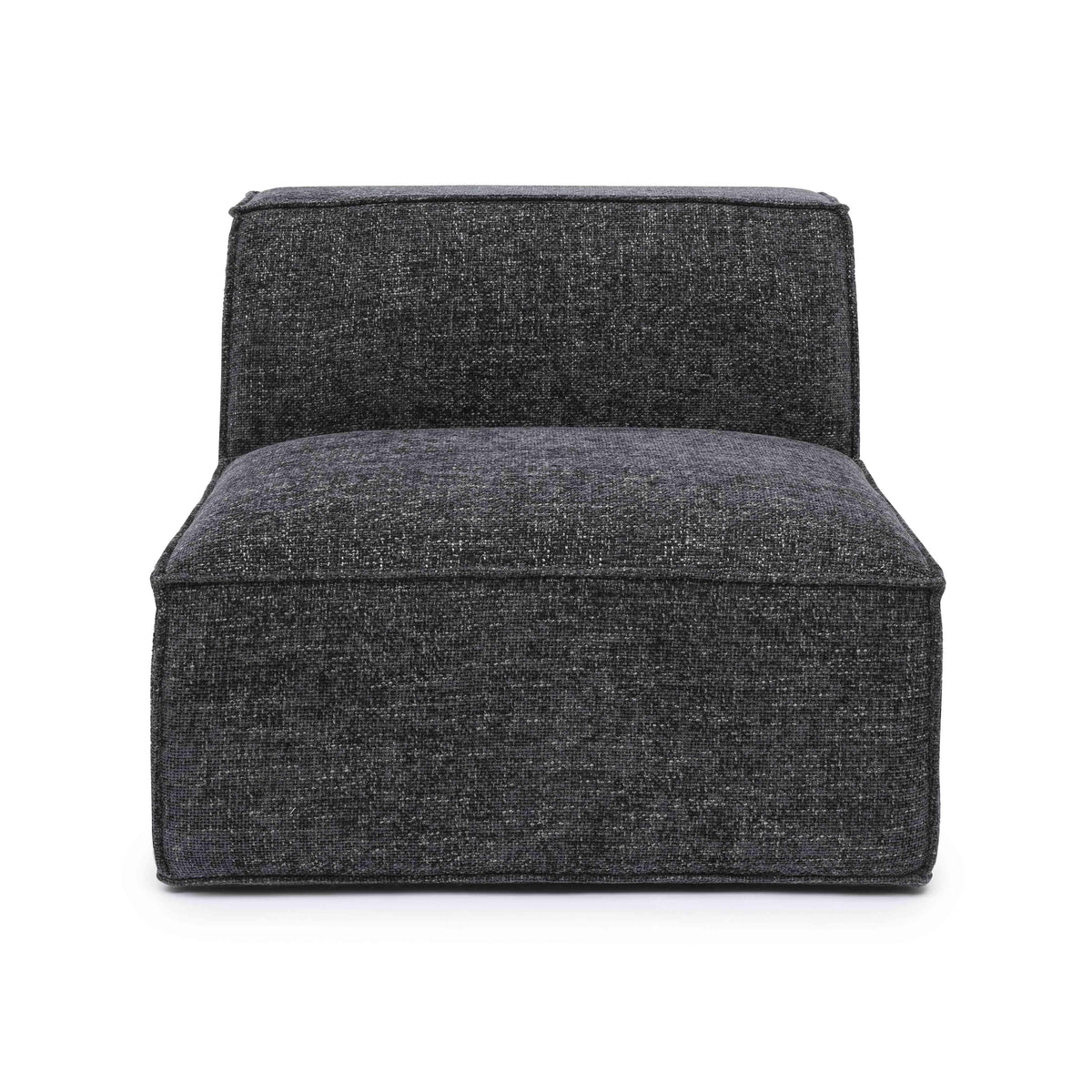 Mindy Performance Chenille Basketweave Modular Armless Chair in Charcoal by TOV Furniture – photo 3 of 6