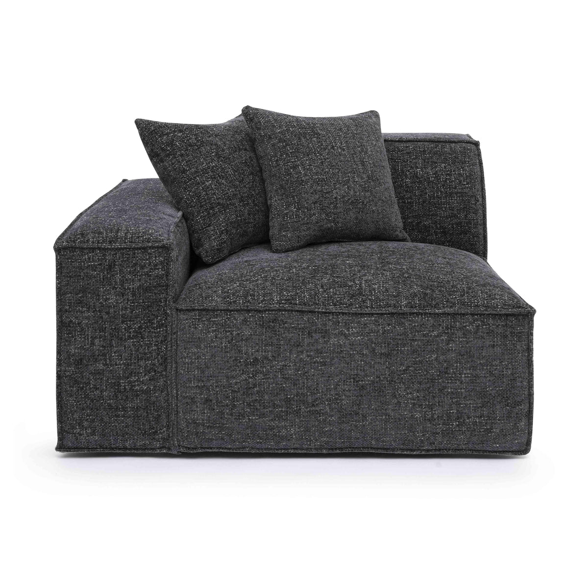 Mindy Performance Chenille Basketweave Modular Corner Chair in Charcoal / LAF by TOV Furniture – photo 2 of 6