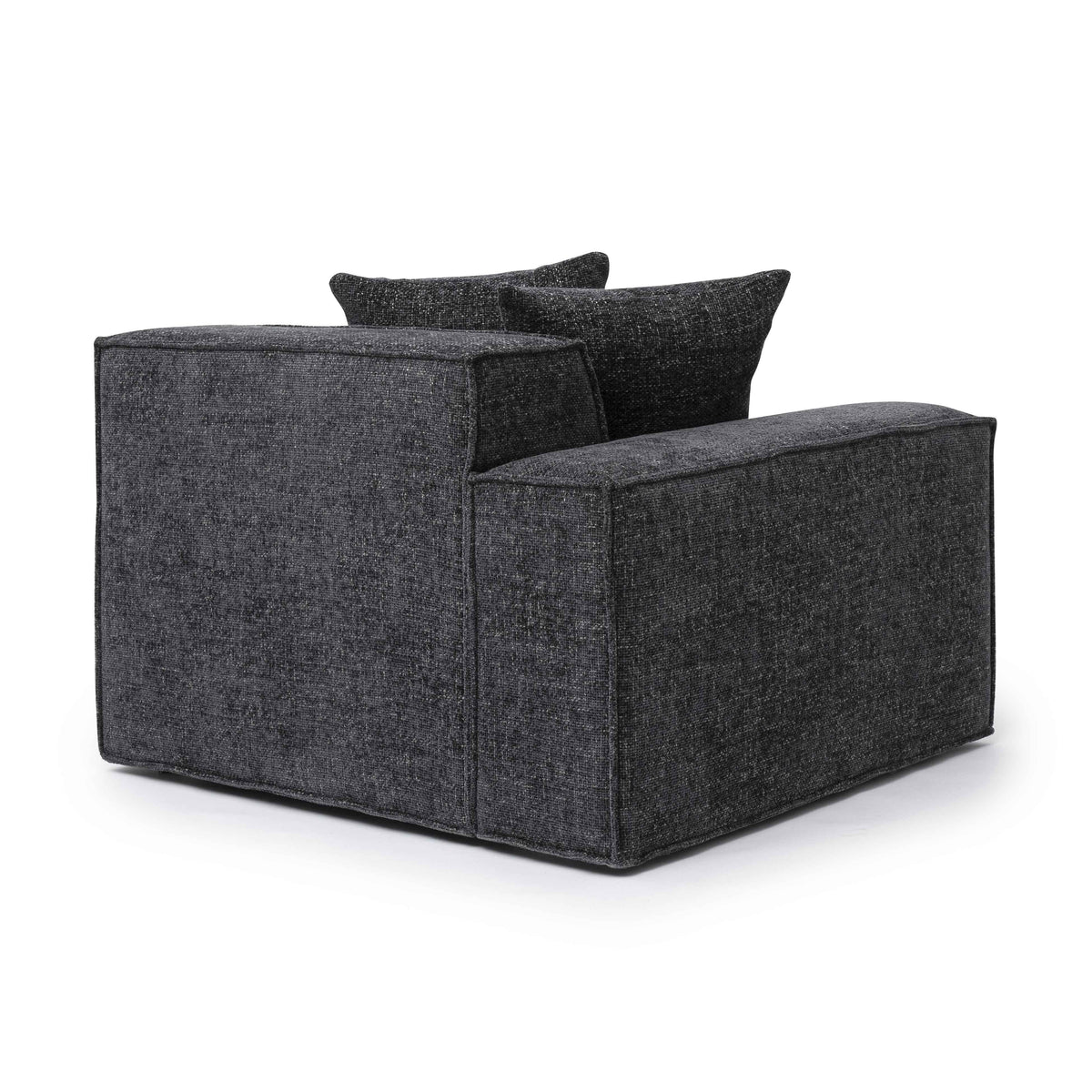 Mindy Performance Chenille Basketweave Modular Corner Chair in Charcoal / LAF by TOV Furniture – photo 4 of 6